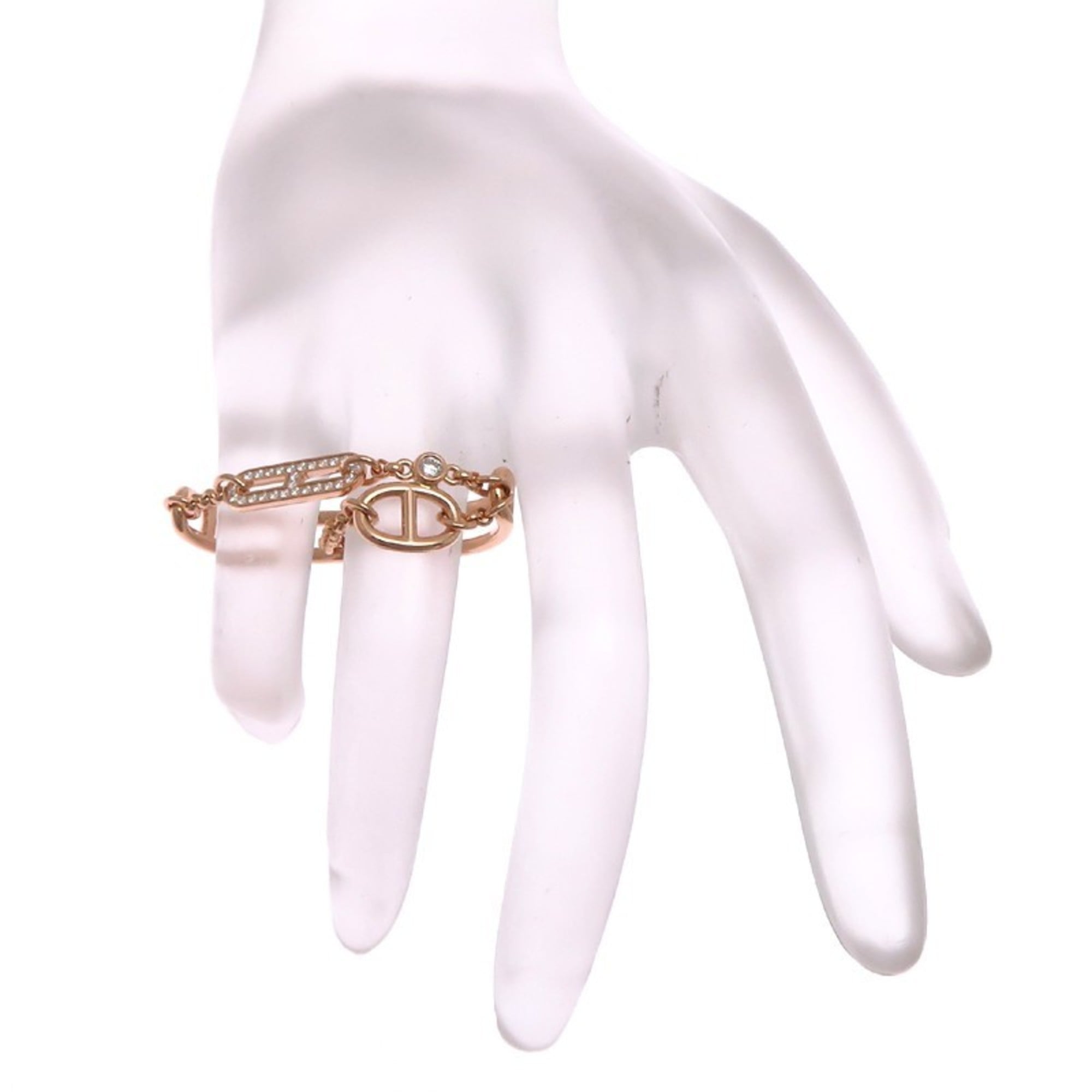 Hermes Hermès #48 Chaine d'Ancre Chaos Women's Ring in 750 Pink Gold — Like New