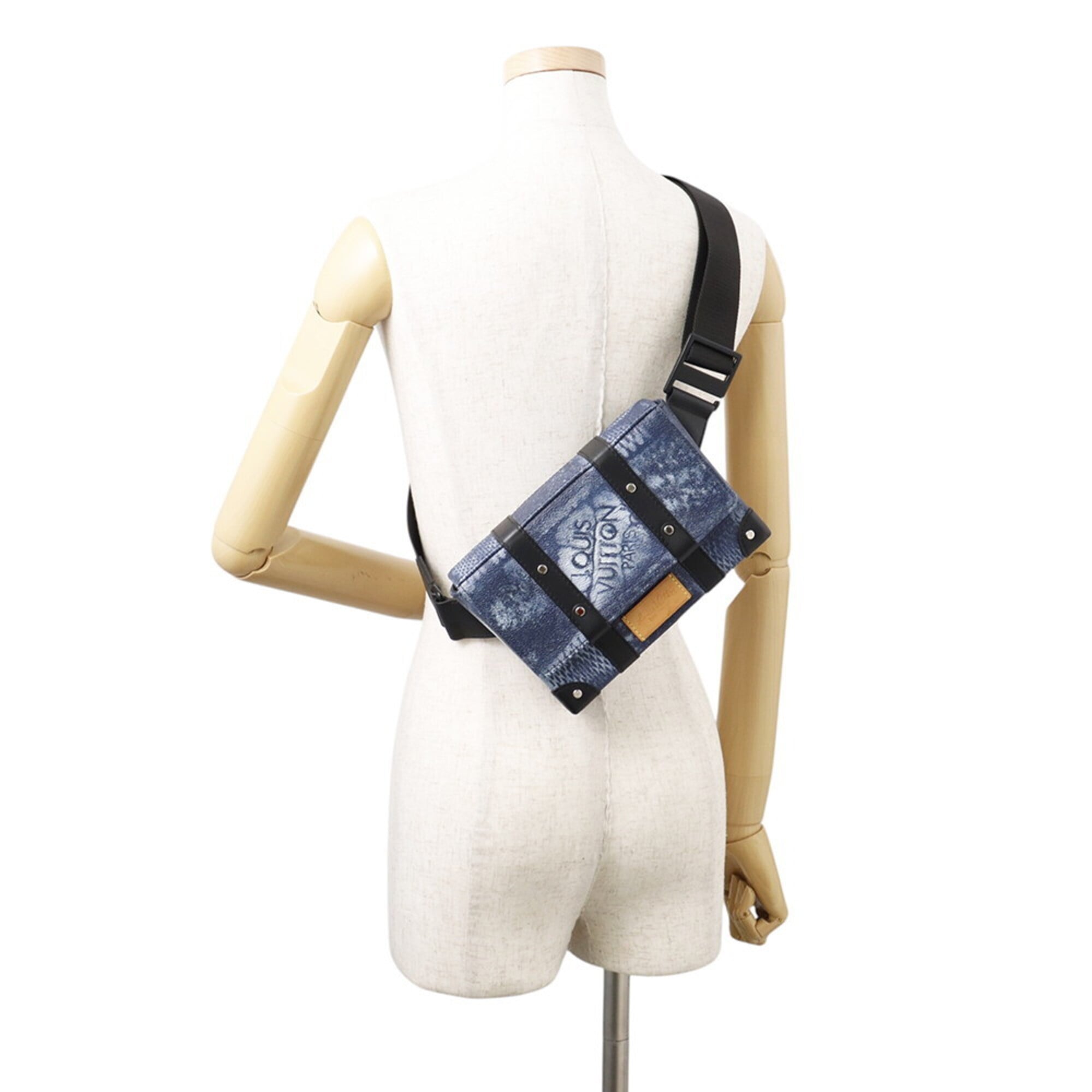 Louis Vuitton Damier Salt Leather Trunk Sling Bag N50061 LOUIS VUITTON 2-way Shoulder Handbag Men's — Like New