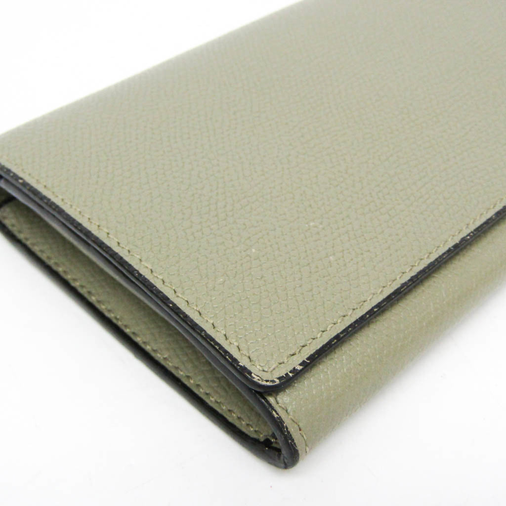 Valextra Women's Leather Long Wallet (bi-fold) Green