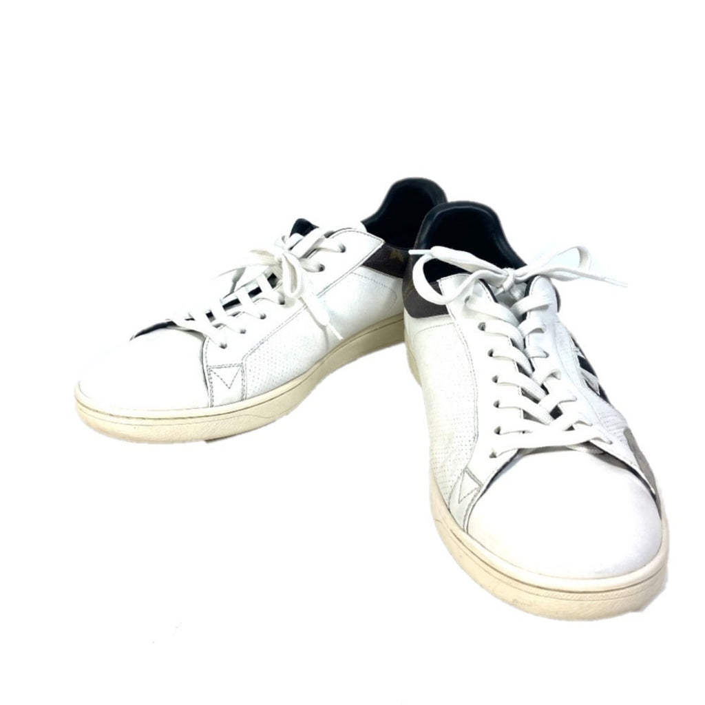 LOUIS VUITTON Luxembourg Line Monogram Logo Lace-Up Leather Sneakers Men's White