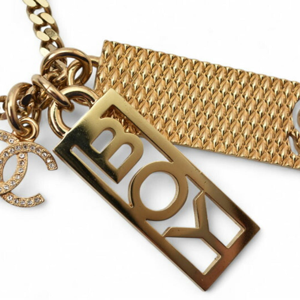 Chanel Long Necklace Pendant BOY CHANEL Boy Coco CC Tag C22P Gold — Like New