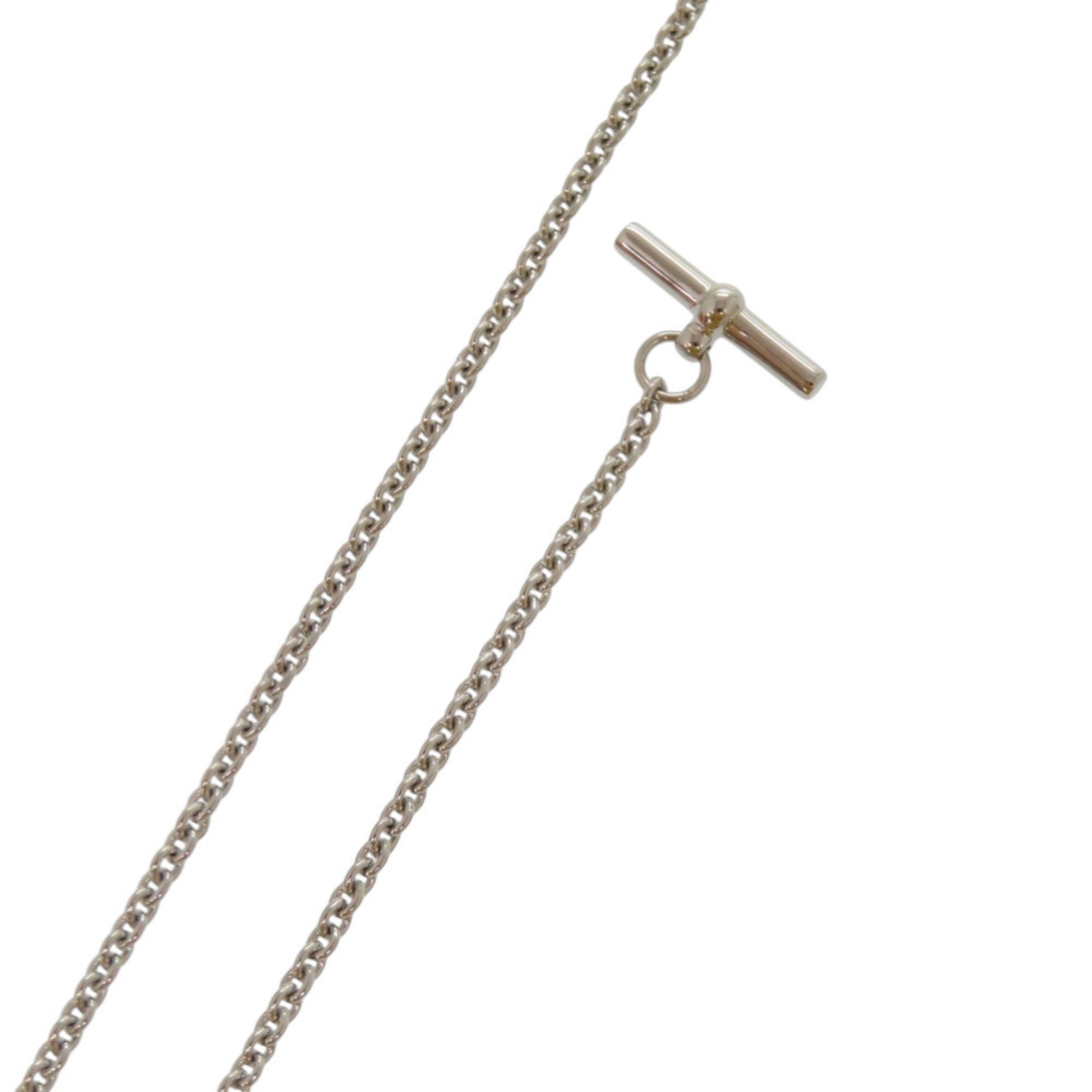 Unused Hermès Mini Maillon PM Pendant H100053FPD3, White Crème Metal Necklace, 1484HERMES — New - Store Return