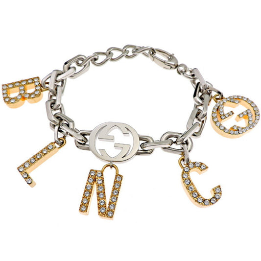 Gucci x Balenciaga The Hacker Crystal Charm Women's and Men's Bracelet 681821 I6125 Metal