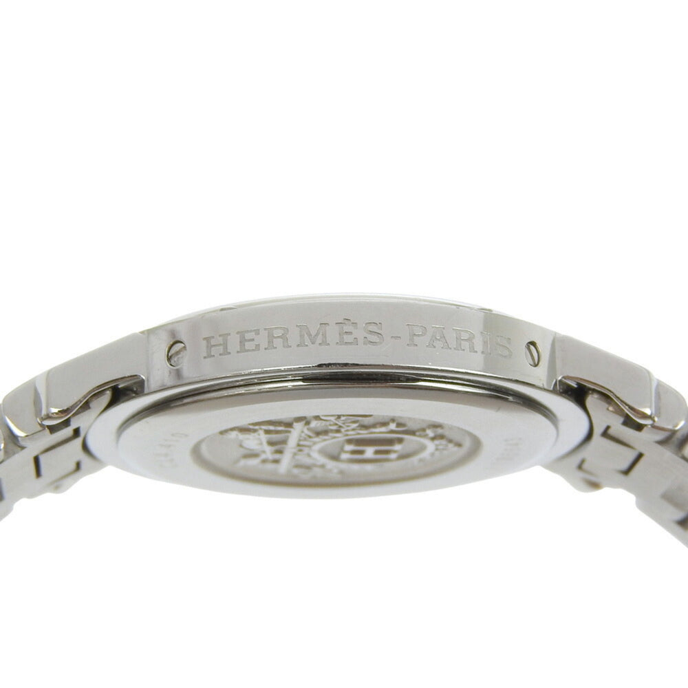 Hermès Clipper Watch CL4.410, Stainless Steel Quartz Analog Display, Pink Dial, Boys — Good