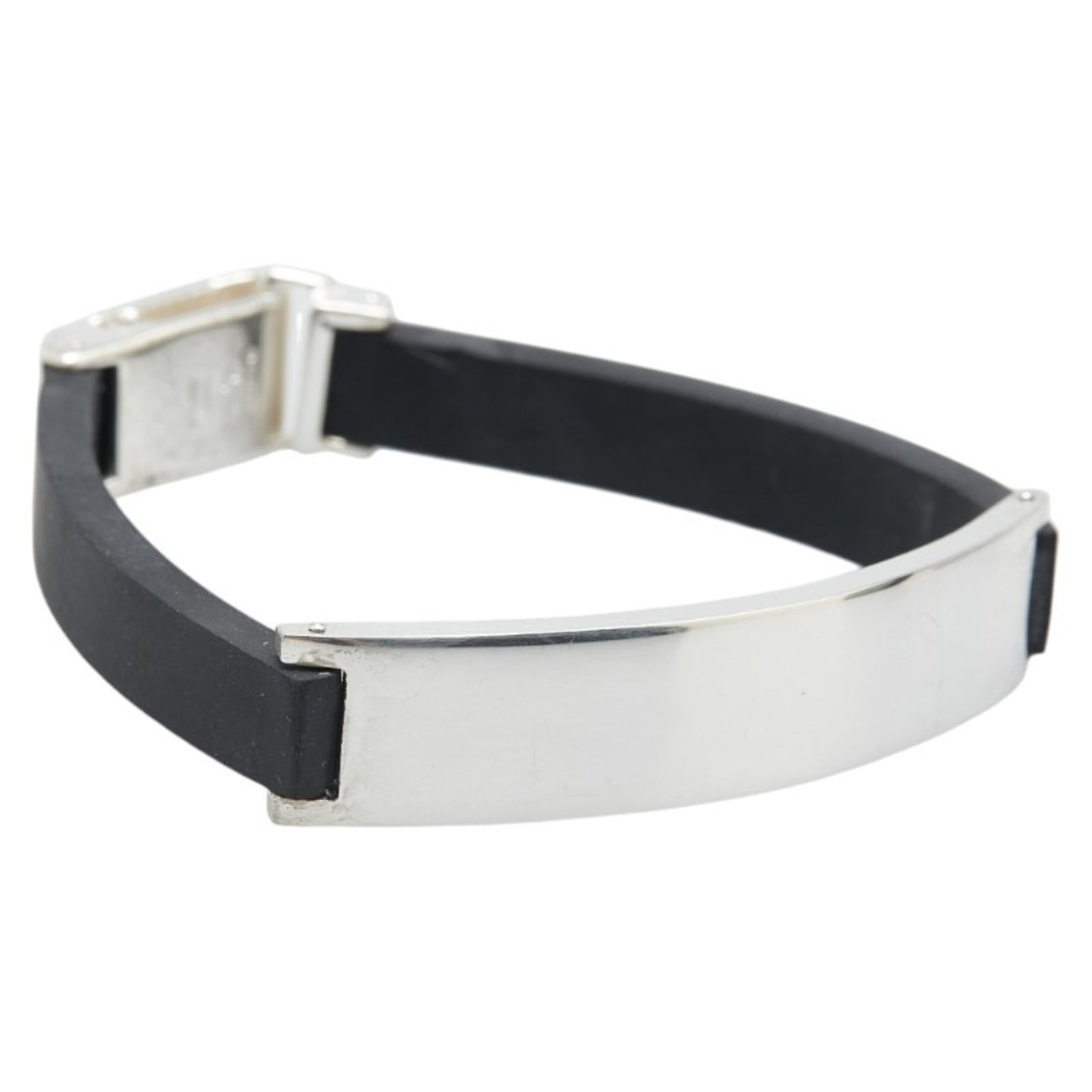 Gucci ID Bracelet in Silver and Black SV925 Rubber for Women