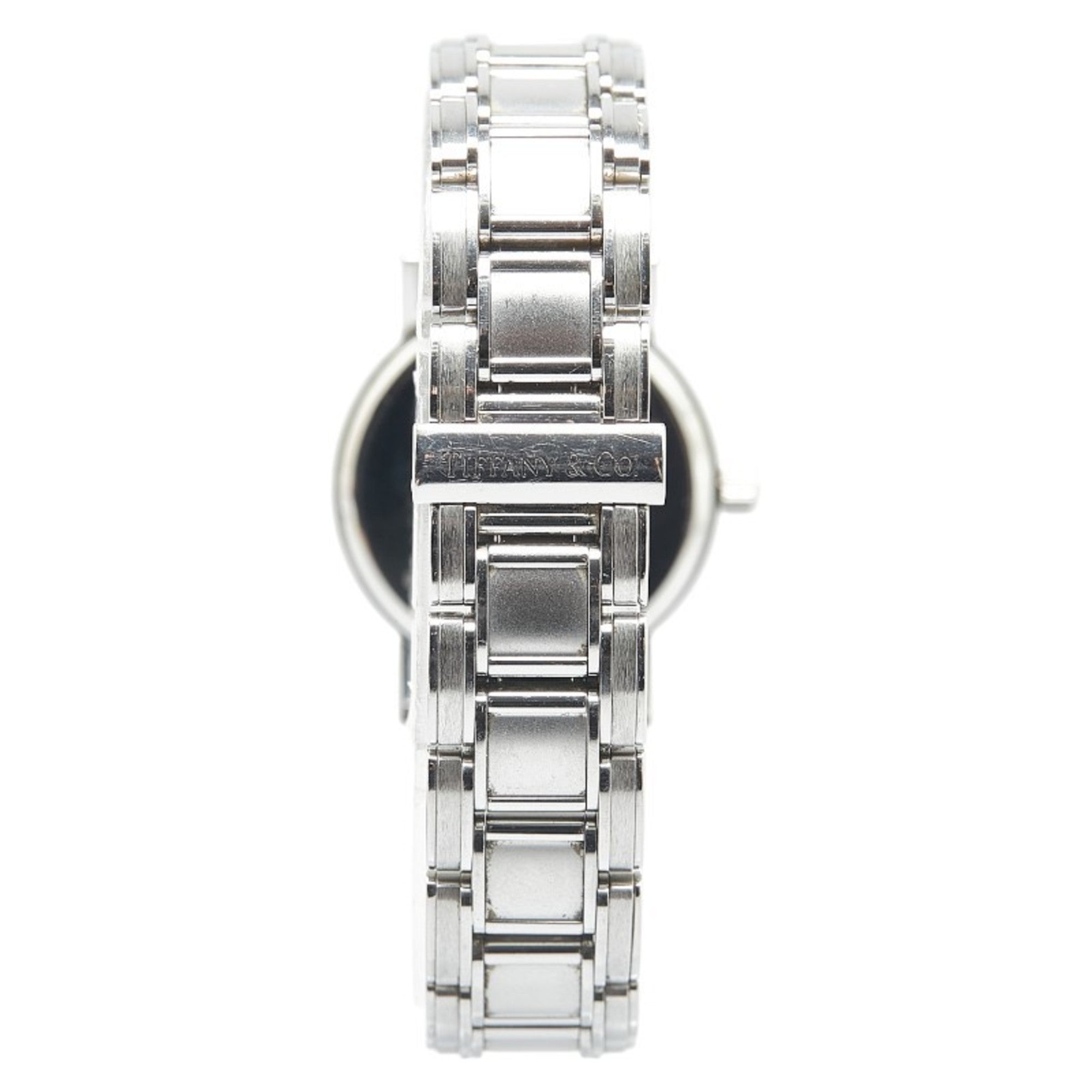 Tiffany Atlas Watch, Quartz, Black Dial, Stainless Steel, Women's, TIFFANY&Co — Good