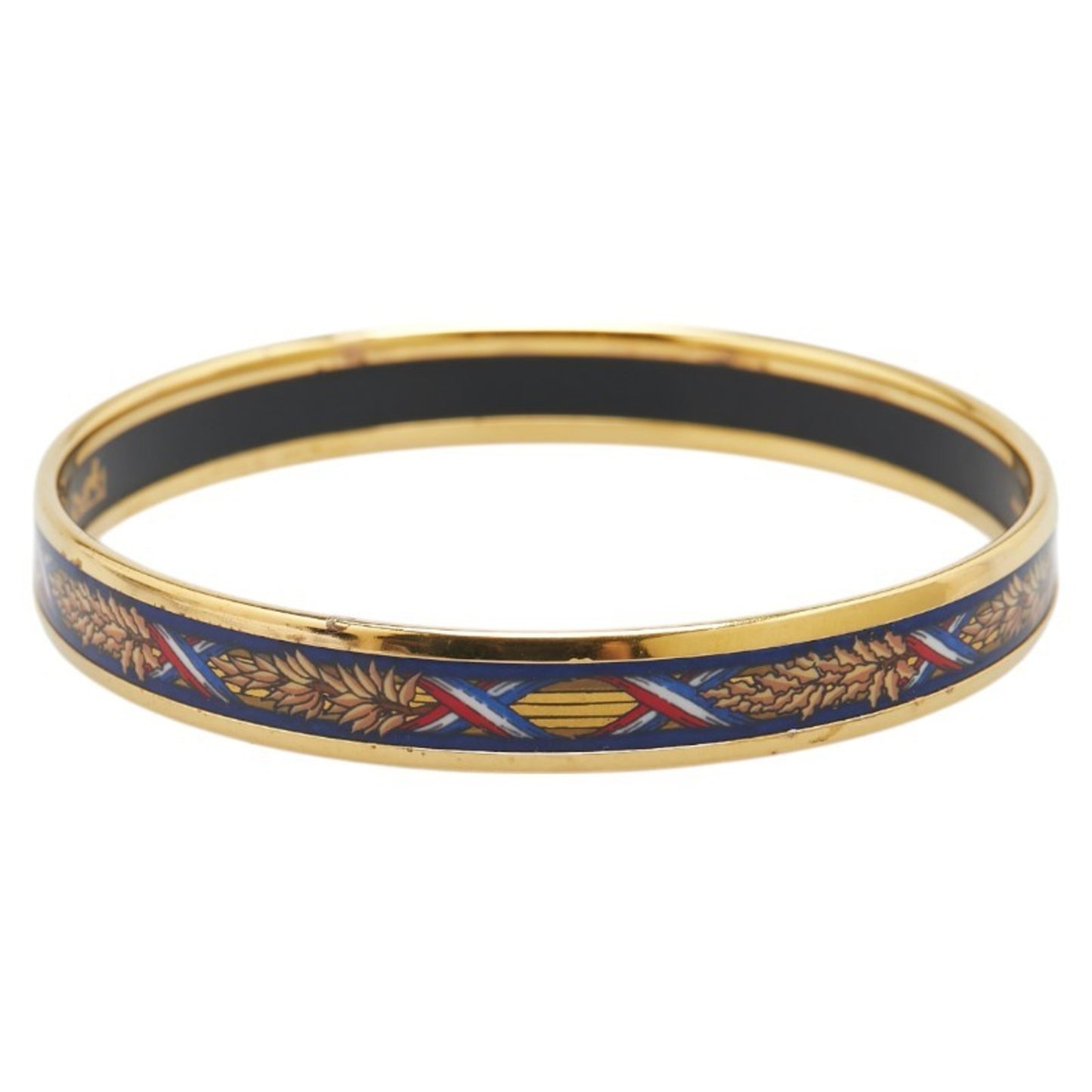 Hermes Enamel PM Cloisonne Bangle in Gold, Black, and Multicolor Plated for Women