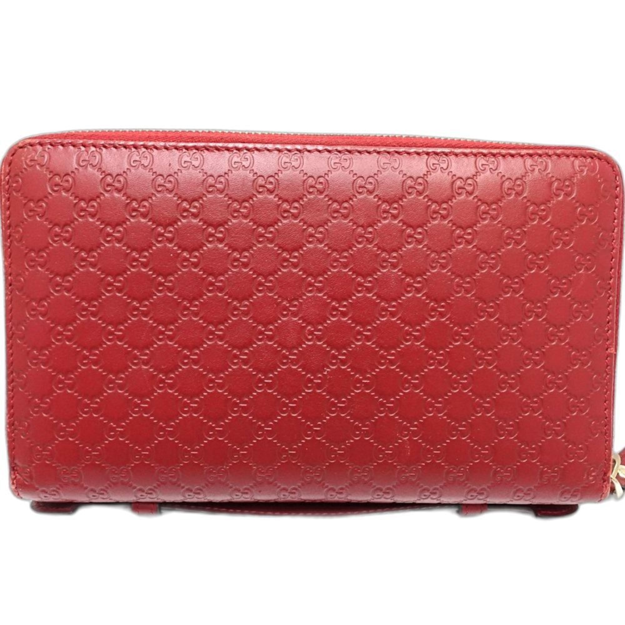 GUCCI Micro Guccissima Travel Case 544250, Organizer Multi-Case, Leather, Red, Women's, 181879