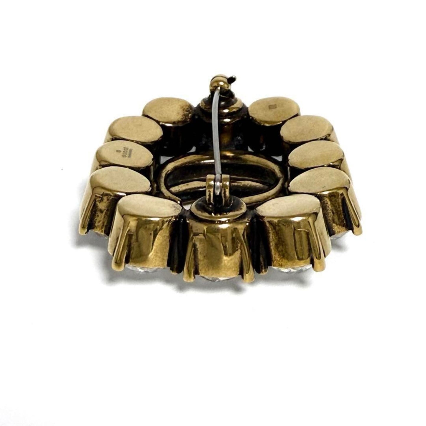 Gucci Women's Metal Double G Brooch Badge with Crystals