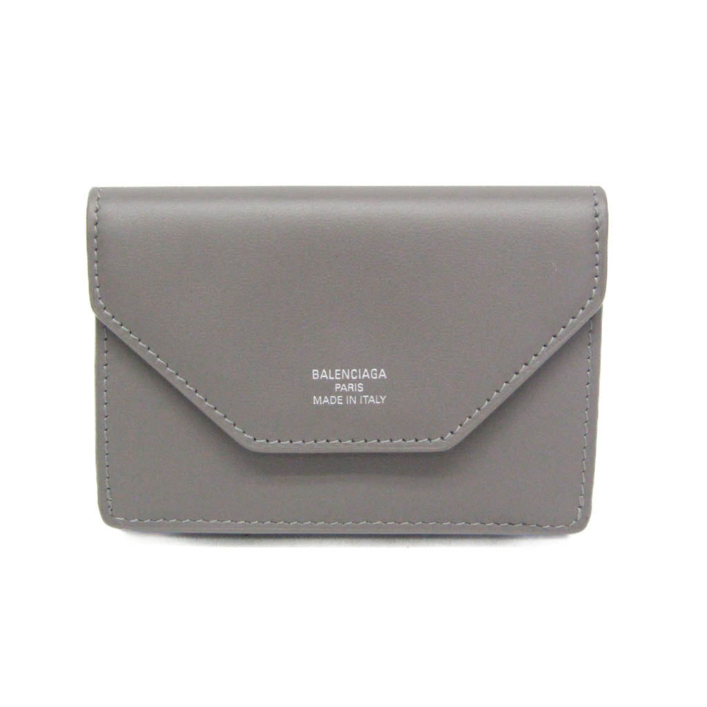 Balenciaga Envelope 736730 Women's Leather Wallet (tri-fold) Gray