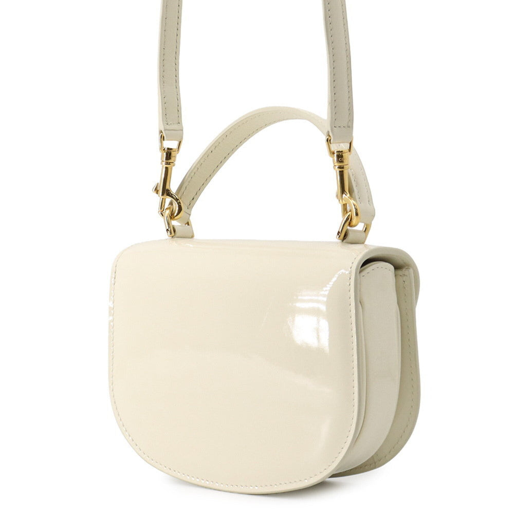 Celine Mini Buzas Patent Leather Handbag 10L063ETZ CELINE 2-way Shoulder Bag White Fendi Women's FENDI — Like New