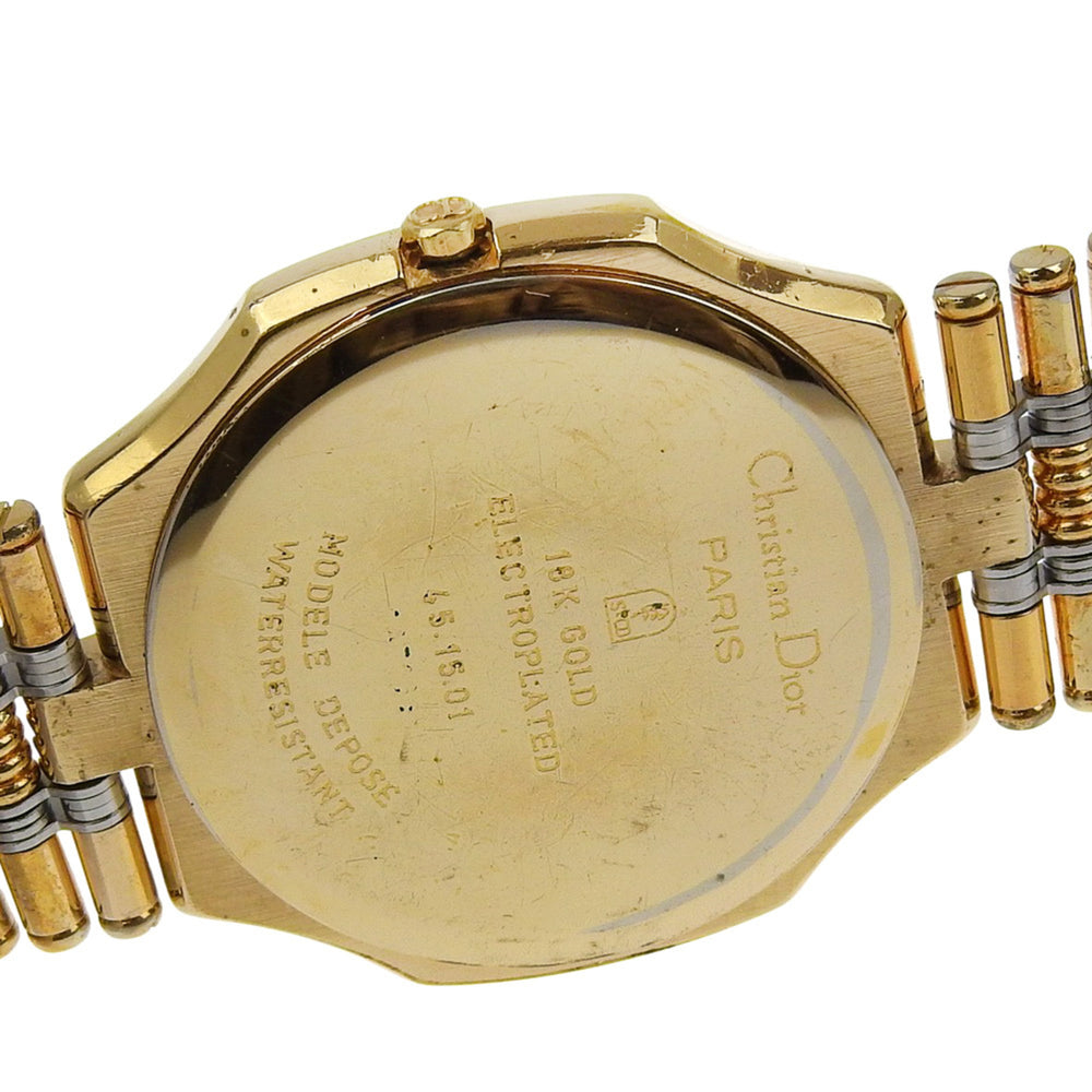 Christian Dior Date Watch 45.15.01 Gold-Plated Quartz Analog Display Gold Dial Men's — Good