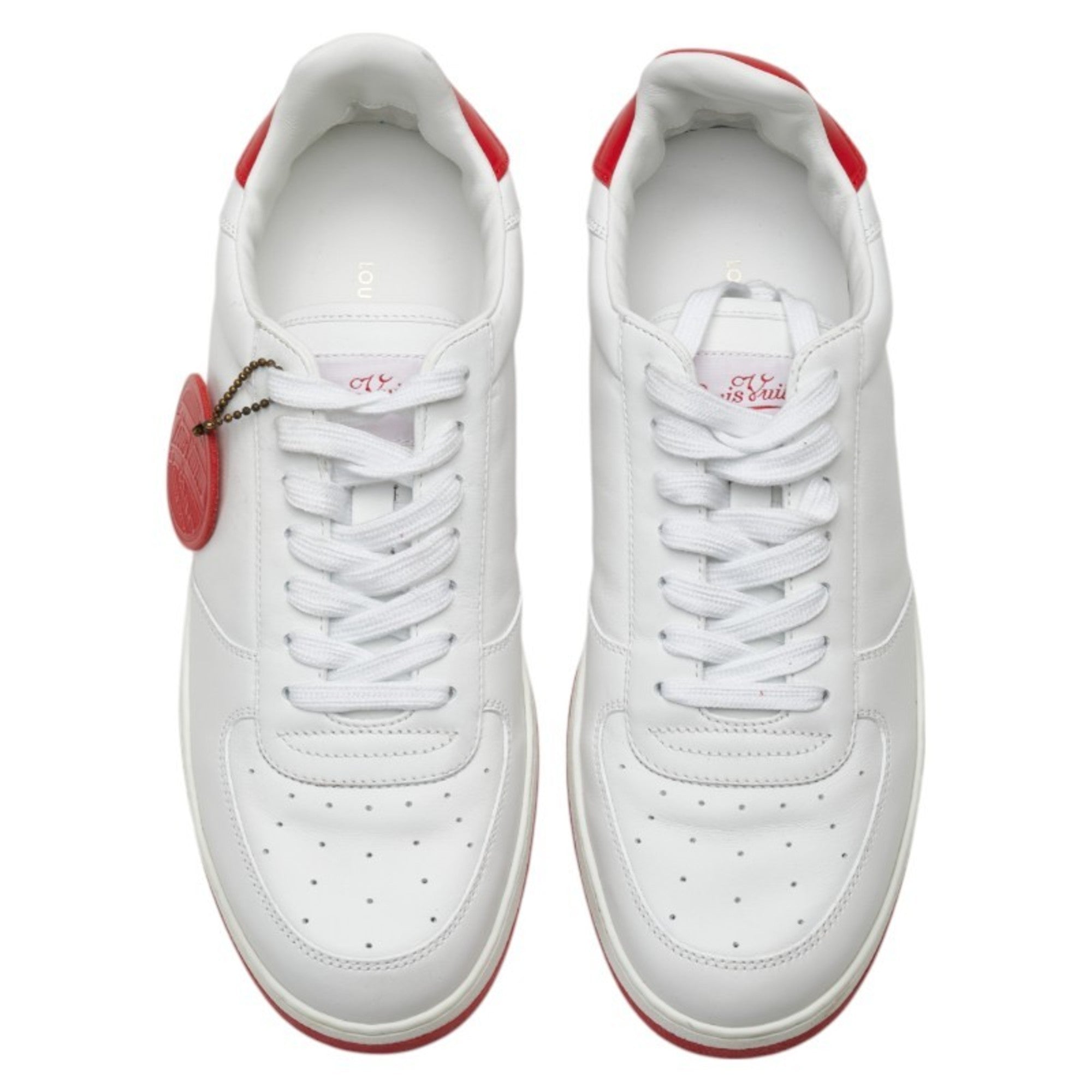 Louis Vuitton Rivoli Line Sneakers Size: 5 1/2 White Red Leather Rubber Women's LOUIS VUITTON