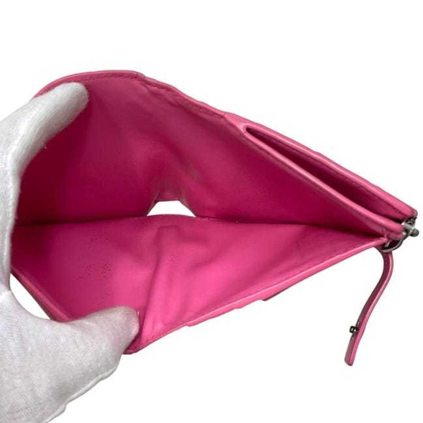 Bottega Veneta bifold wallet f-24680 pink intrecciato leather S02332325Z BOTTEGA VENETA compact for men and women.