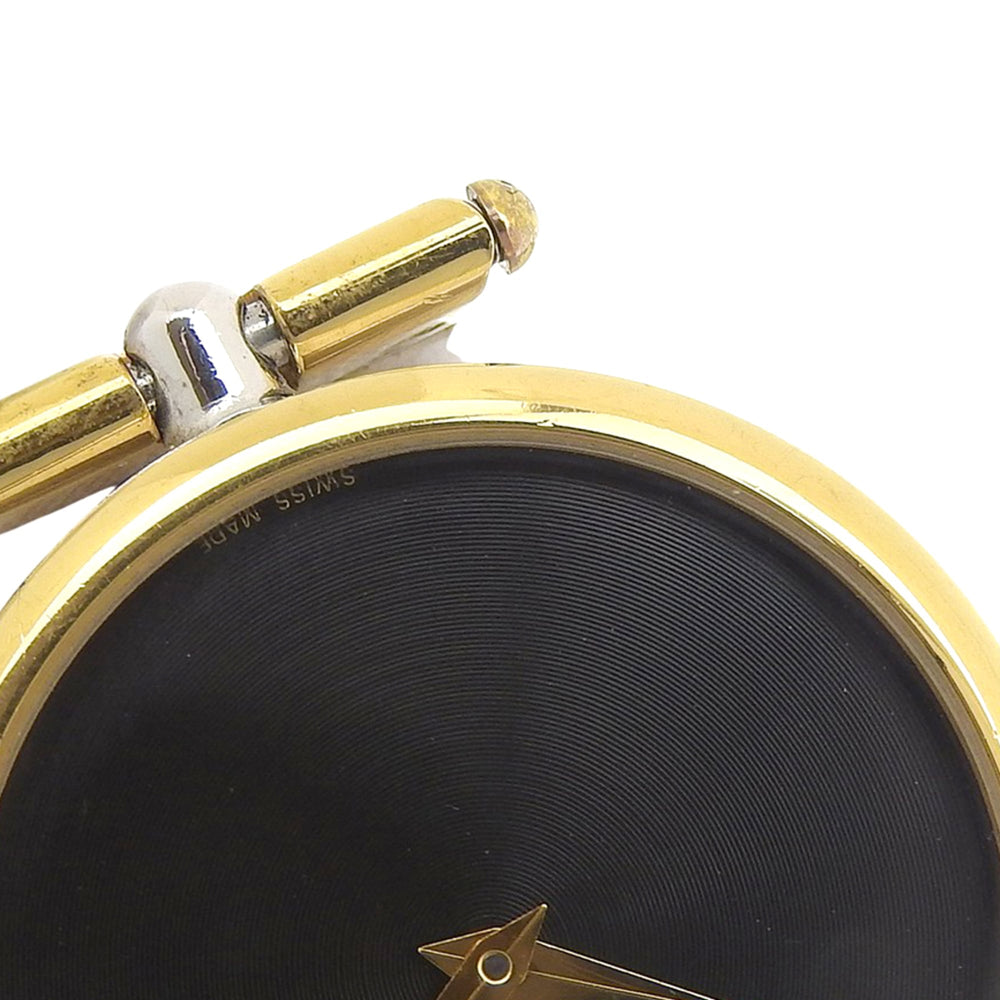 Christian Dior Watch 3026, Stainless Steel with Gold Plated Silver Quartz Movement, Analog Display, Black Dial, Women's — Good
