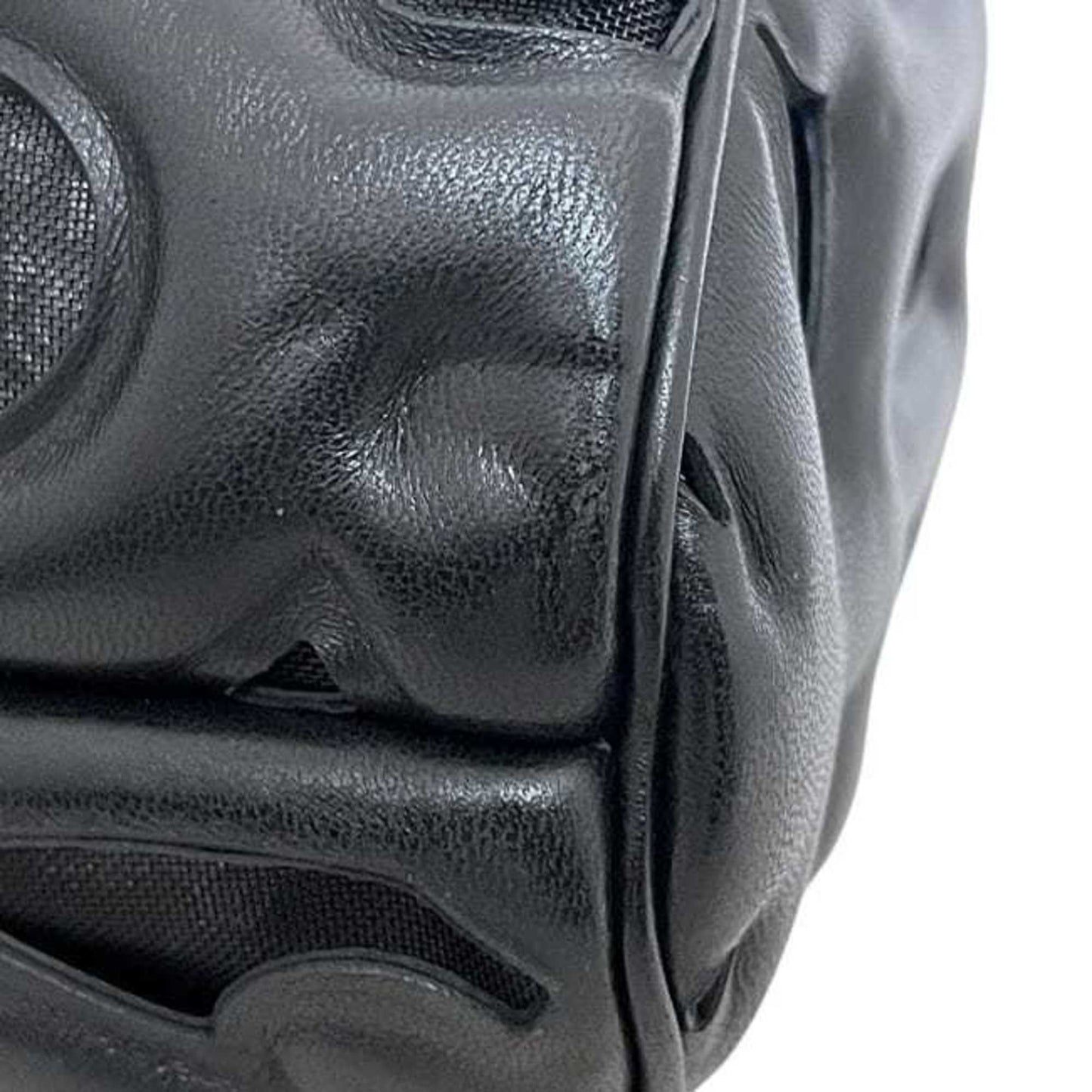 Burberry Ronbi Bag f-24660 Black TB Monogram Leather ITDGSRL37FIR BURBERRY Mesh Cutout Thomas Women's