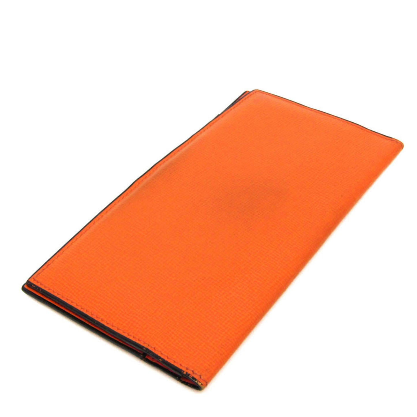 Valextra Vertical 12 Card V8L21 Men,Women Leather Long Bill Wallet (bi-fold) Orange