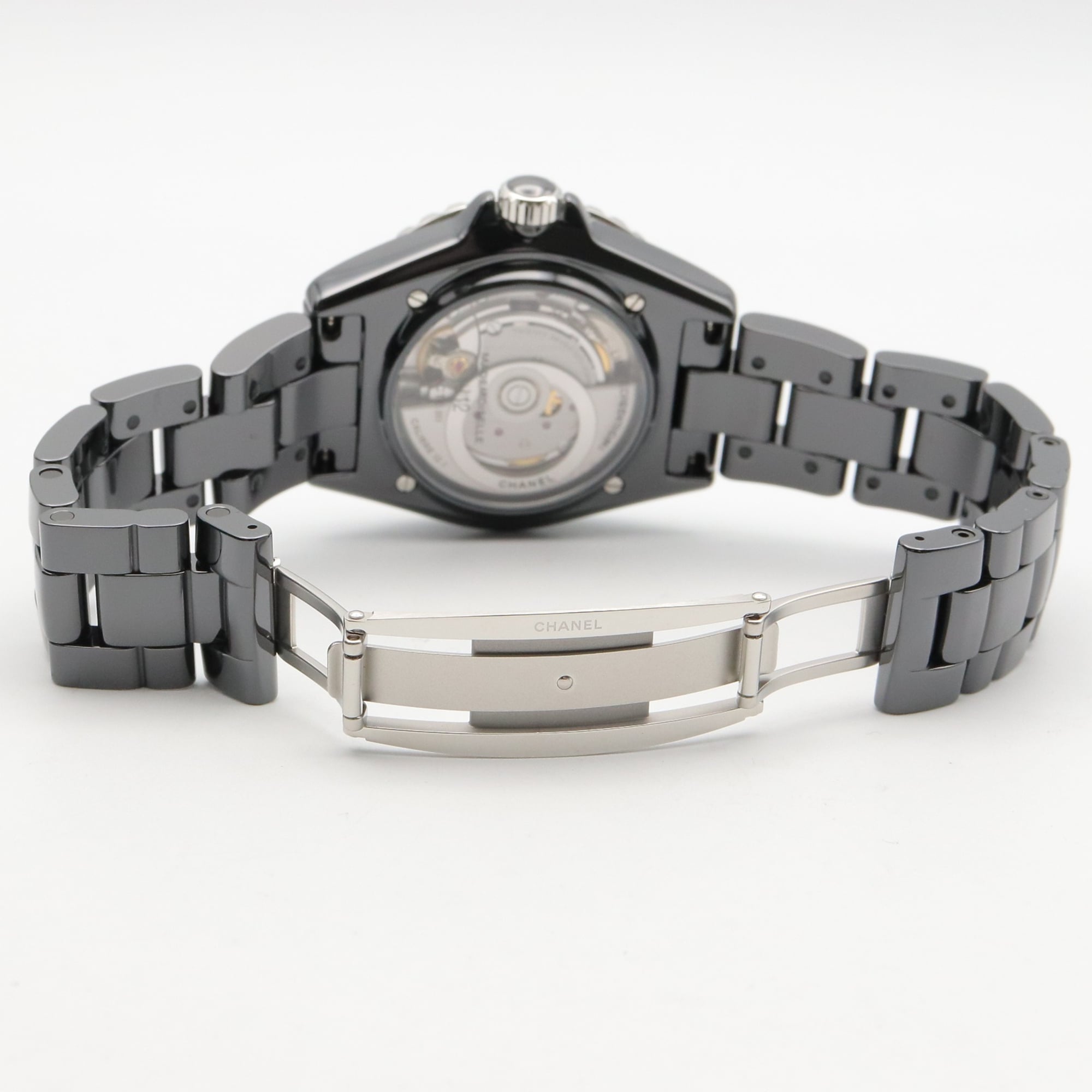 Chanel Mademoiselle J12 La Pausa Ceramic Men's Watch, Black, Model H7609 — Very Good