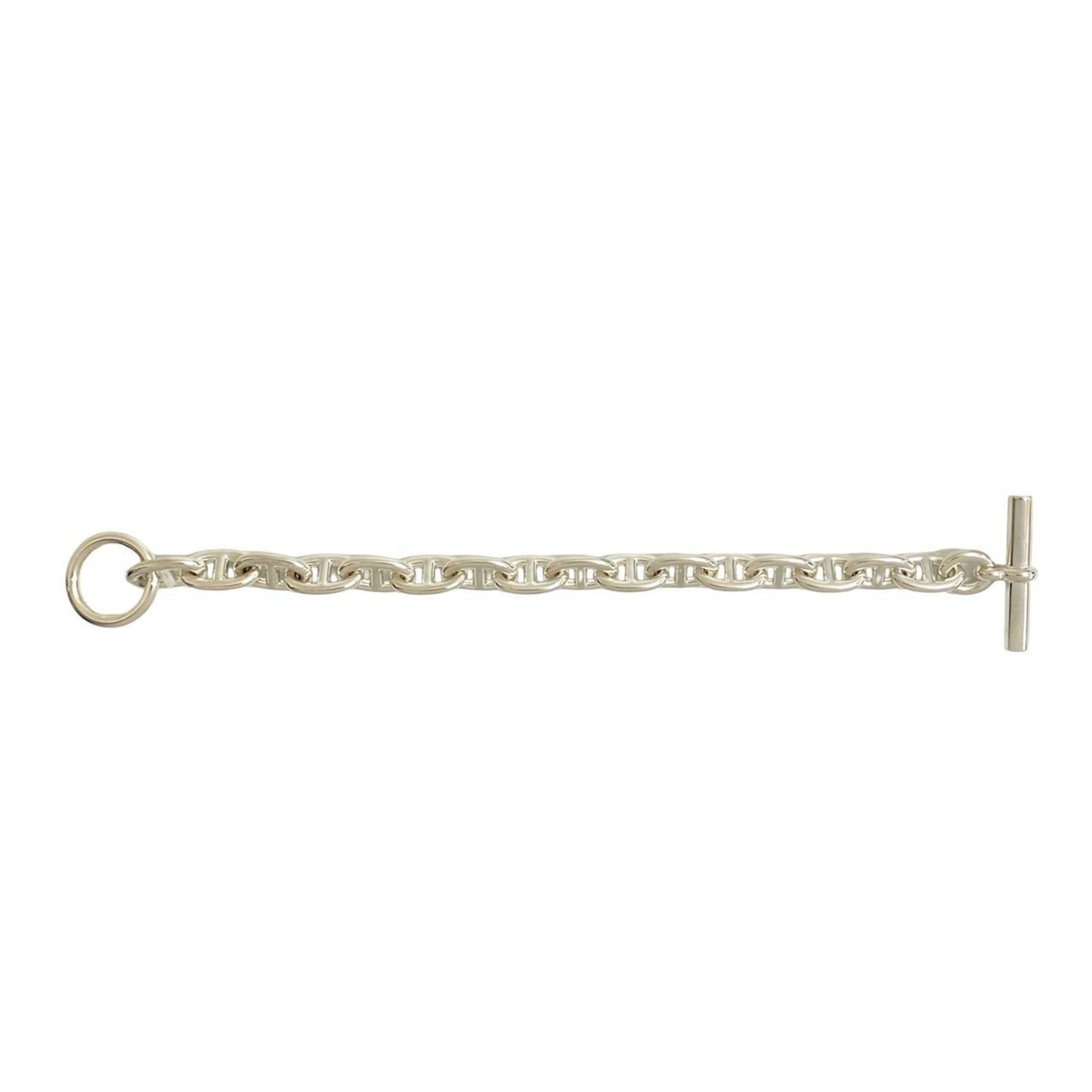 HERMES Chaine d'Ancre MM 16-link Sterling Silver 925 Chain Bracelet, 790-4