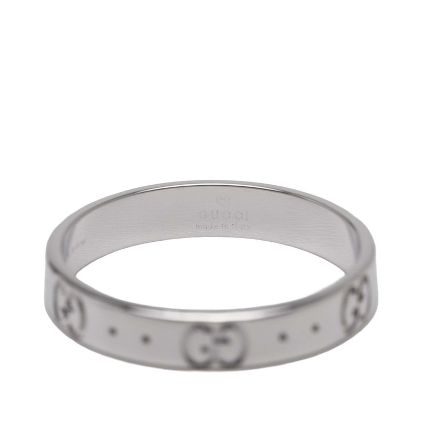 Gucci Icon Ring #20 18K White Gold Men's GUCCI