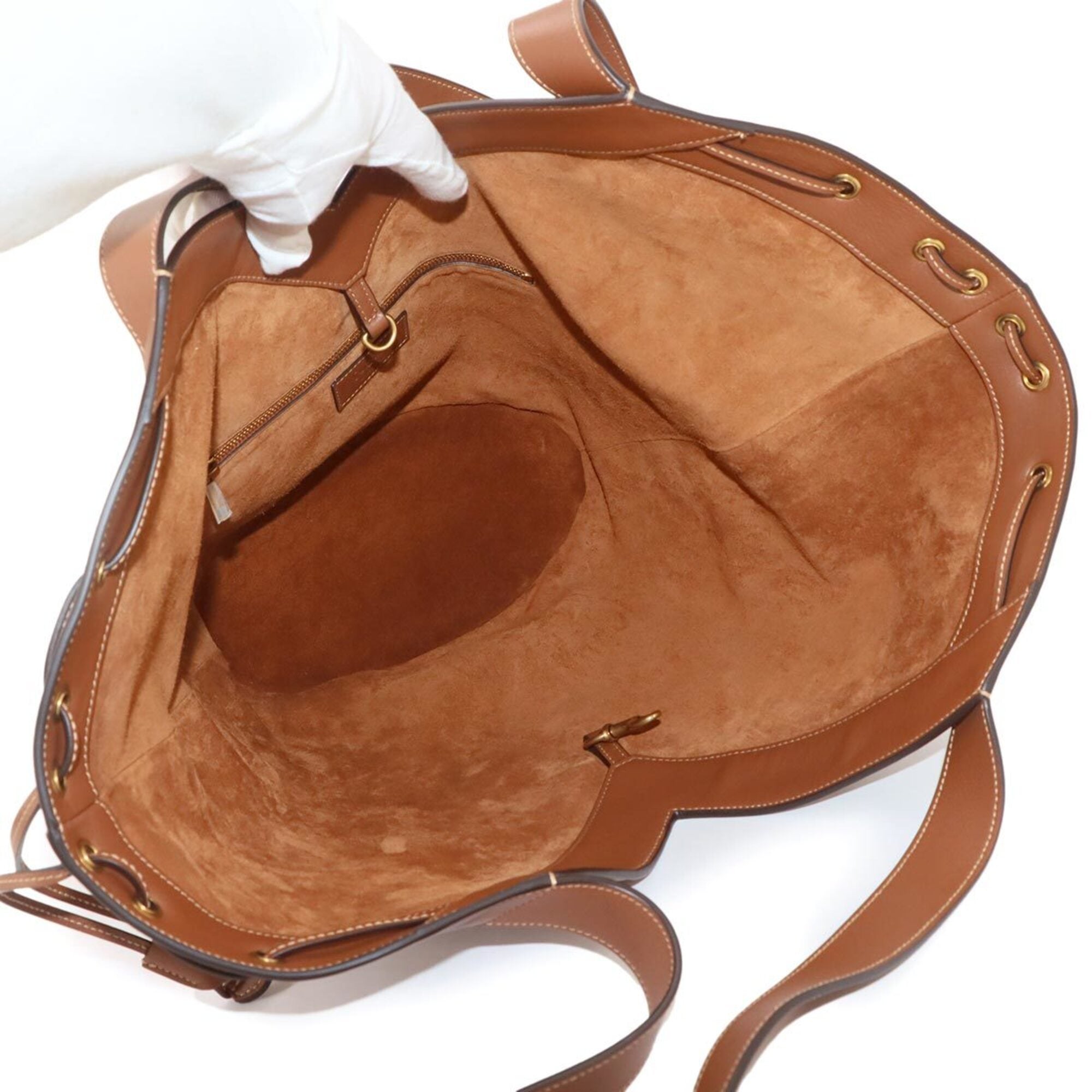 Saint Laurent Y Hobo Tote Handbag, Leather, Brown, 833160 Bag — New - Store Return