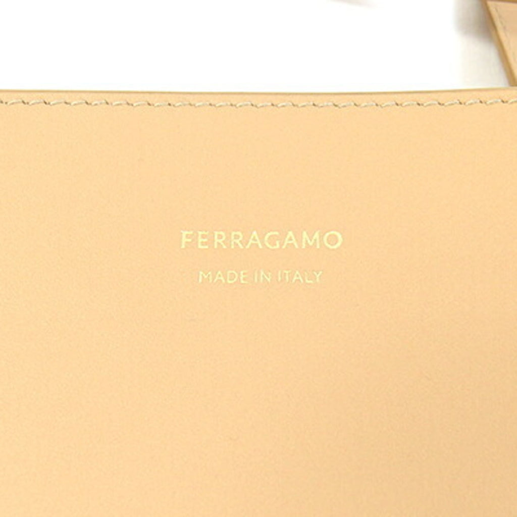Salvatore Ferragamo Tote Bag 21 6999 Beige Leather Shoulder for Women