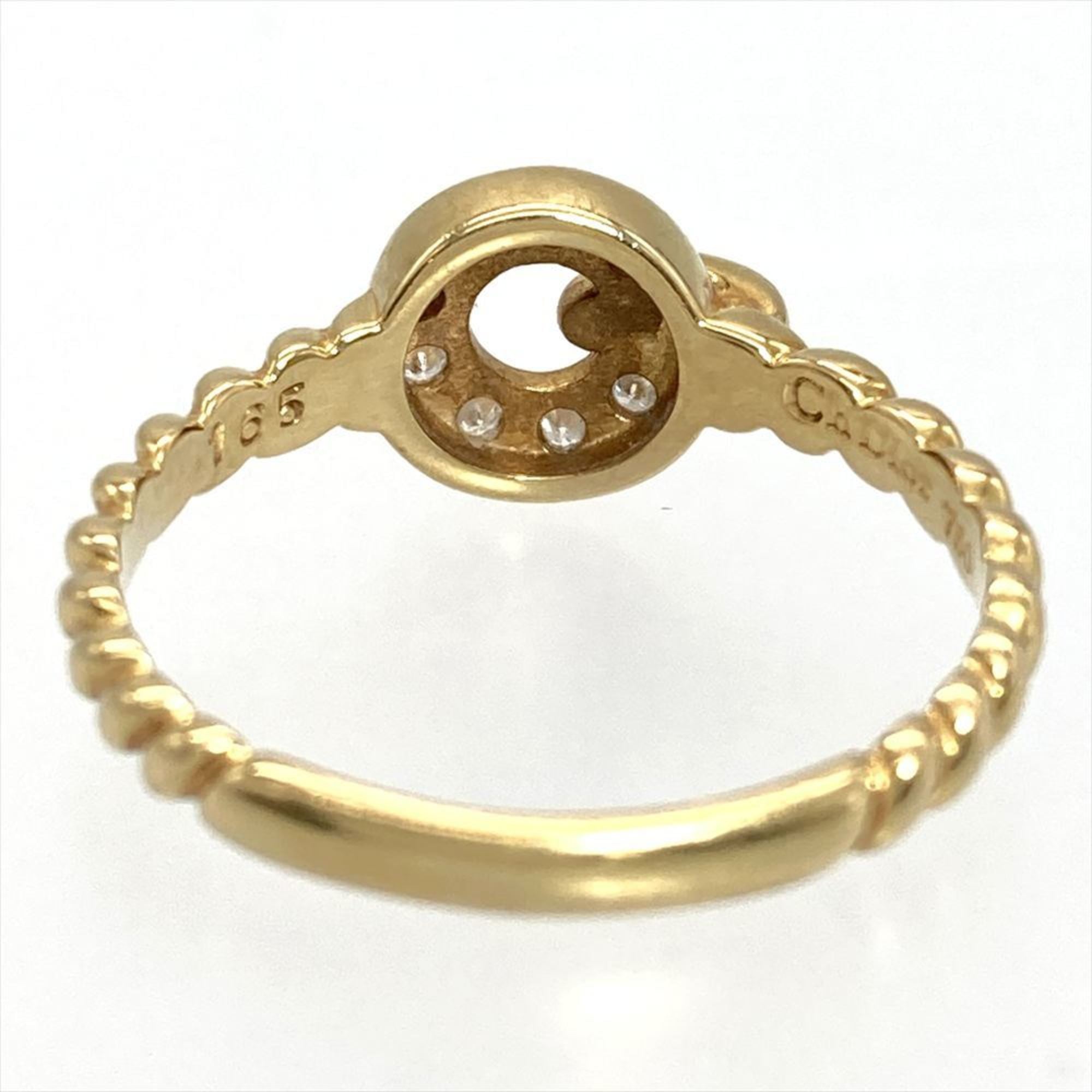 Christian Dior Circle Twist Ring with Diamonds, Approximately 2.2g, 18KYG Yellow Gold