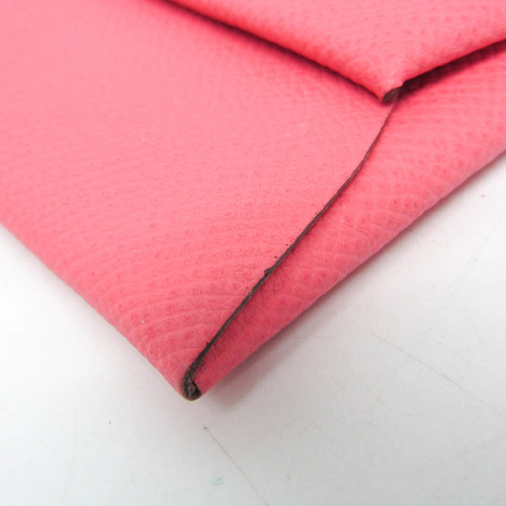 Hermes Bastia Women's Epsom Leather Coin Purse/coin Case Pink