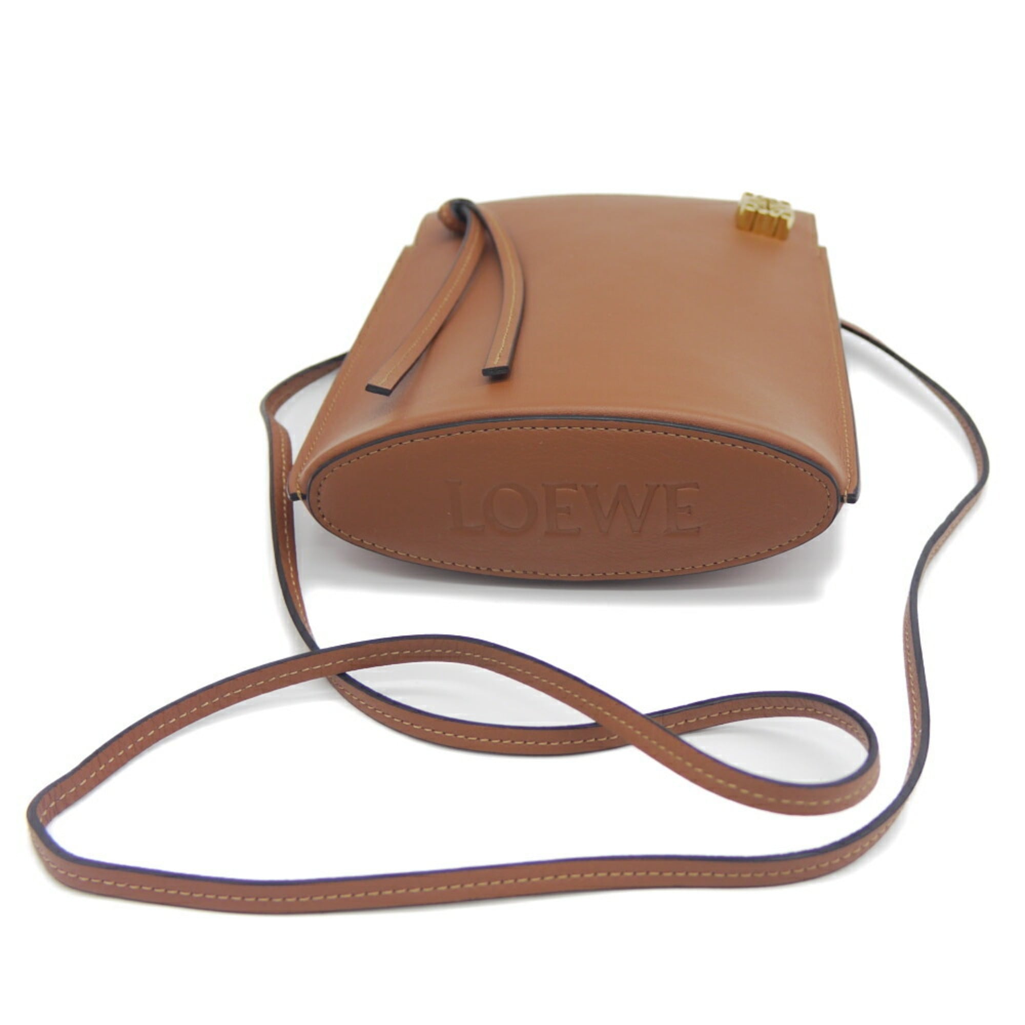 LOEWE Dice Pocket Shoulder Bag Mini Sand C630R12X01 Brown