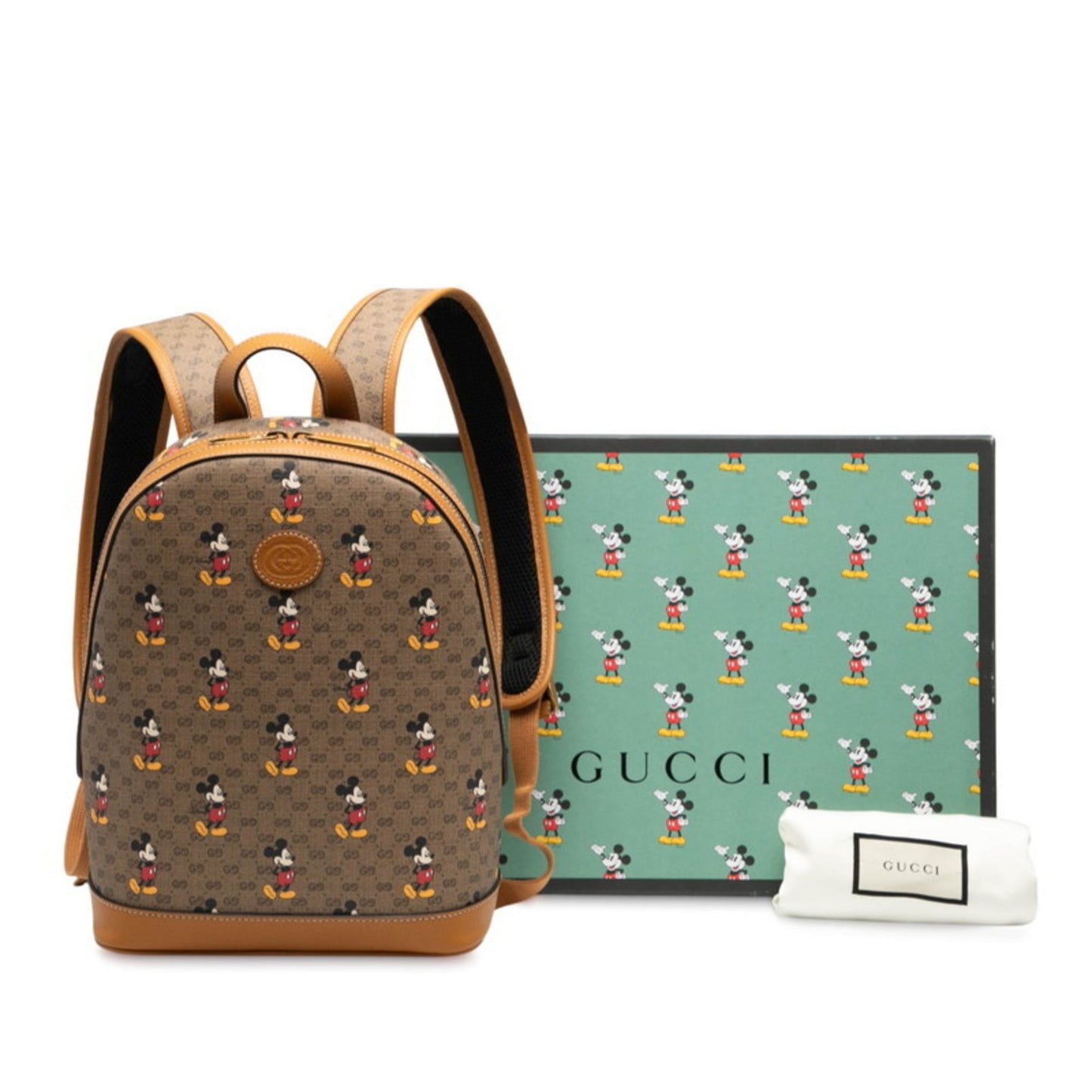 Gucci x Disney GG Supreme Mickey Mouse Backpack 552884 in Brown Multicolor Leather for Women