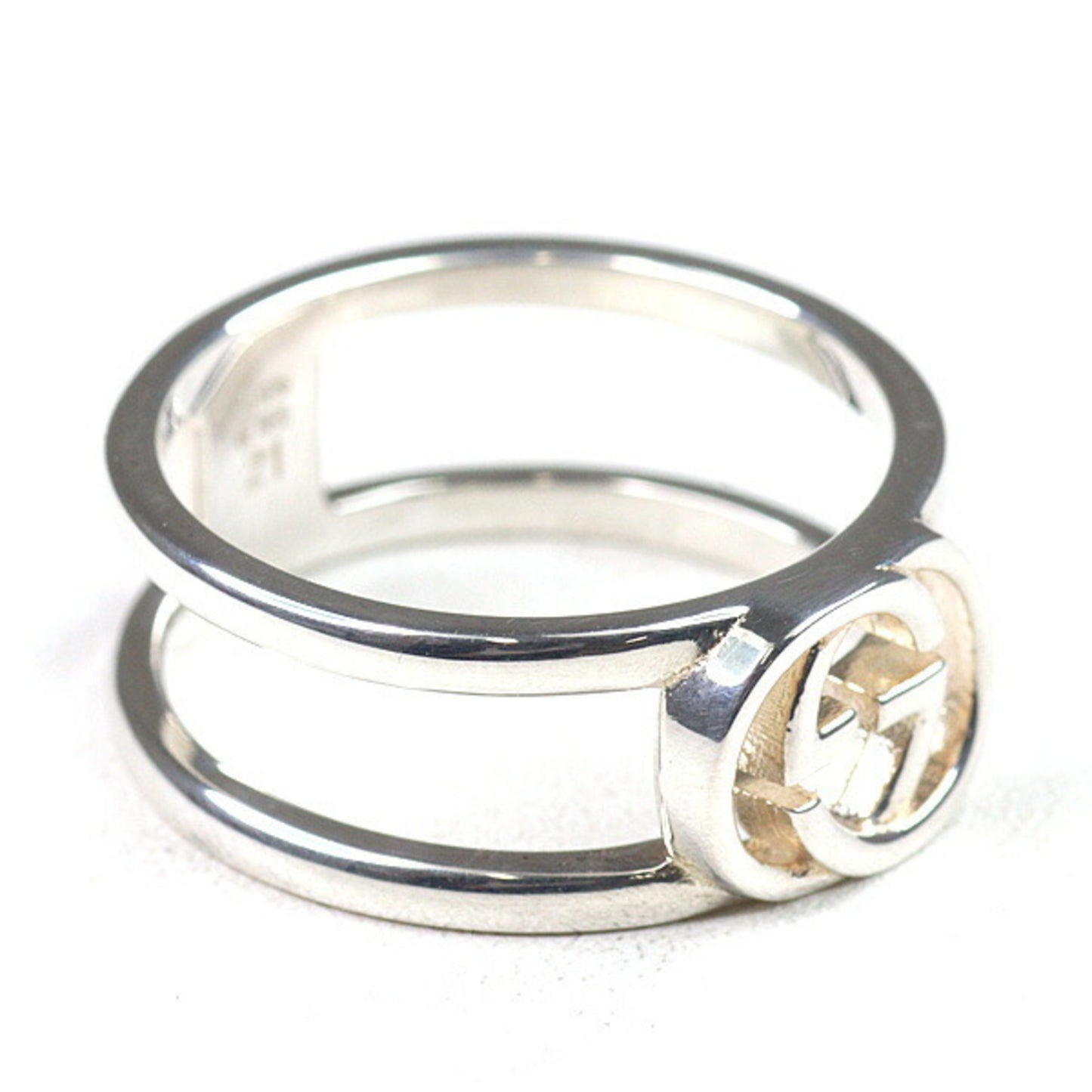 Gucci Interlocking Wide Band Sterling Silver (Ag925) Size 21 (Actual Measurements: Just under 20)