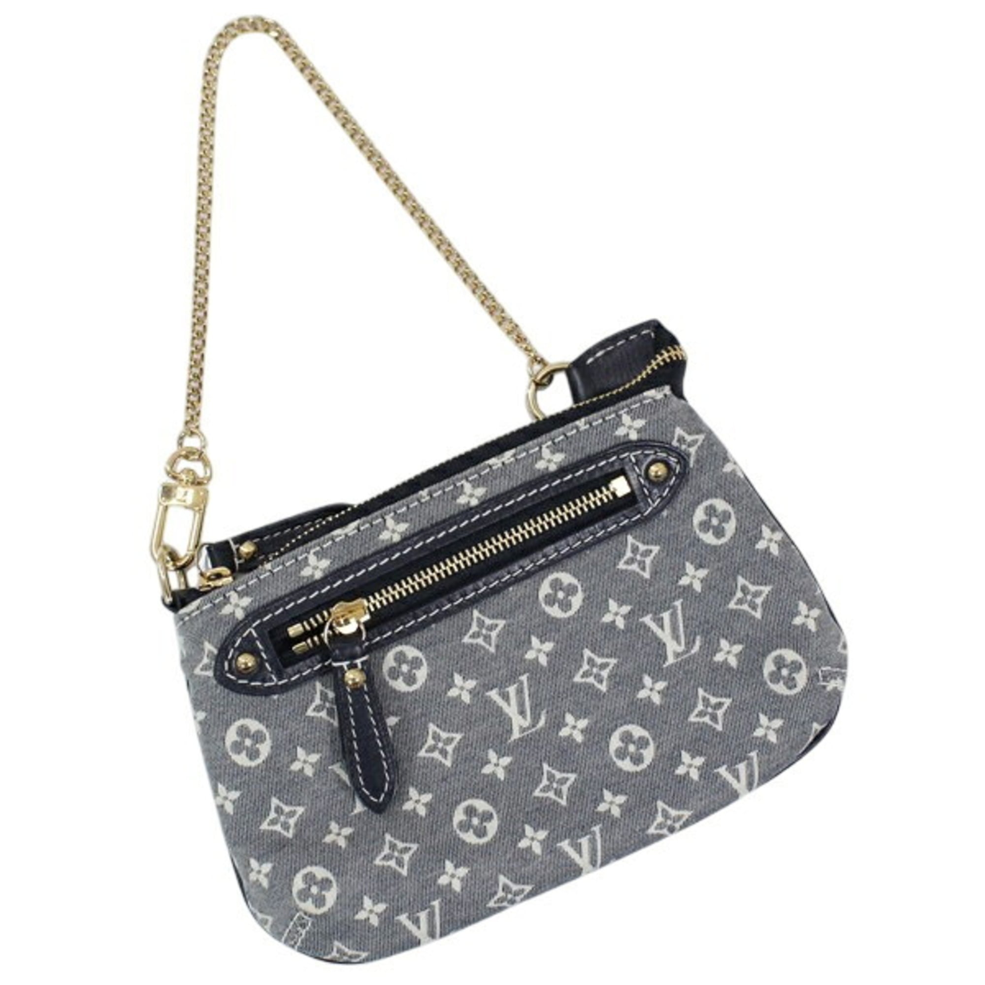 LOUIS VUITTON Mini Pochette Accessoires Monogram Idylle Canvas Navy Pouch Handbag M62998 KM3351 — Like New