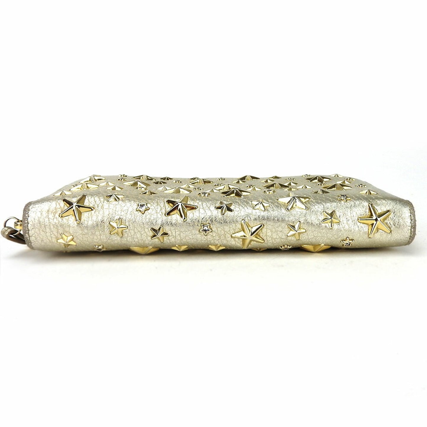 Jimmy Choo Long Wallet Leather Champagne Gold Star Studs Crystal Round Ladies JIMMY CHOO