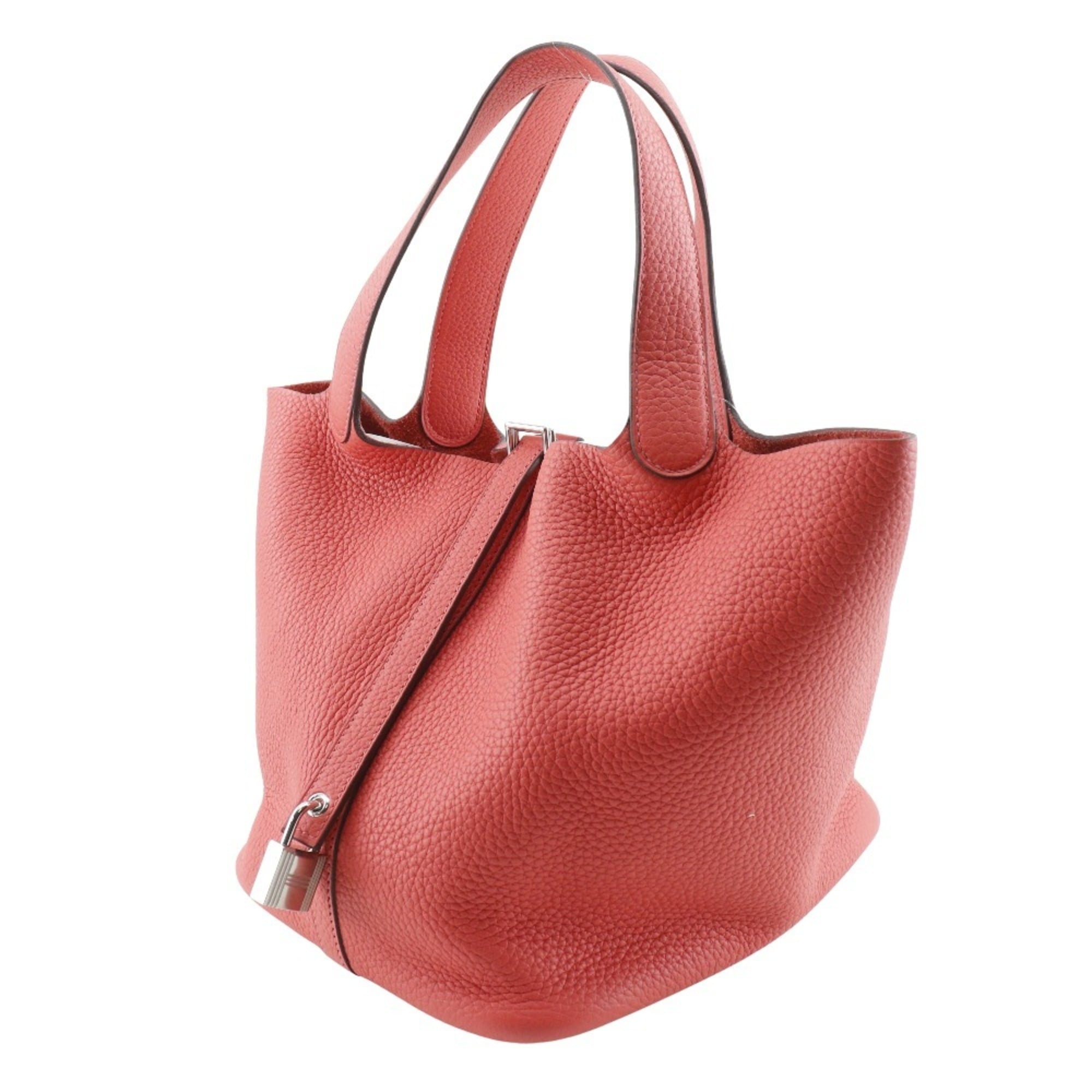 Hermes HERMES Picotin Lock 22 MM Handbag Taurillon Clemence 2019 Red D Belt Clasp Lock22 Women's — Like New