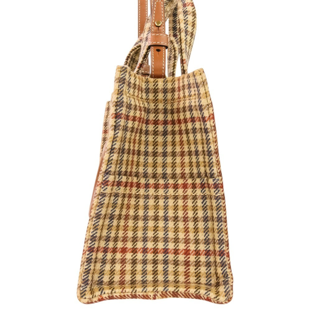 CELINE Triomphe Logo Small Cabas Thais Tweed 2-Way Shoulder Bag 199162EP8.14ML Brown Beige Women's — Like New
