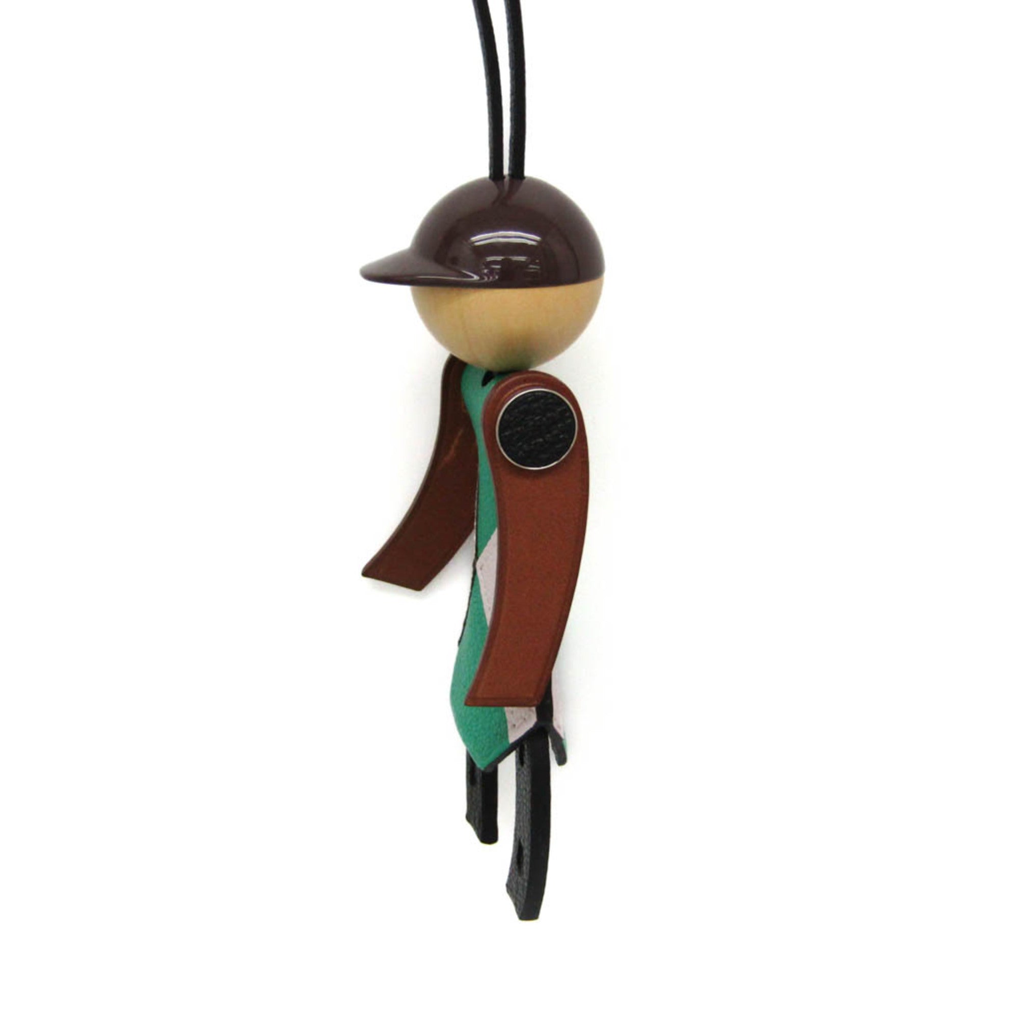 Hermes Barenia Leather,Chevre Myzore Leather Handbag Charm Brown,Green,Light Pink Jockey Charm — Like New