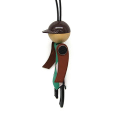 Hermes Barenia Leather,Chevre Myzore Leather Handbag Charm Brown,Green,Light Pink Jockey Charm — Like New