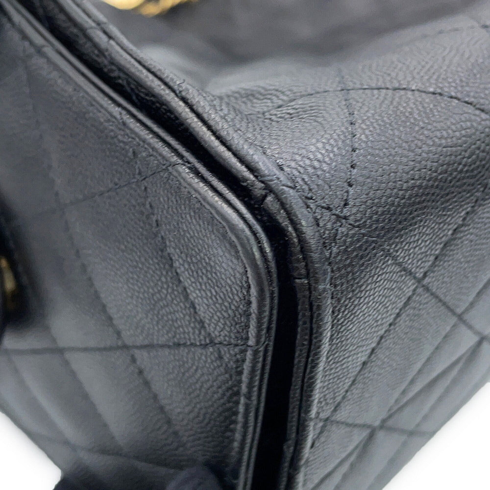 Chanel Chain Shoulder Bag CHANEL25 Medium Coco Mark Matelassé Caviar Skin AS5311 CHANEL Black Handbag Women's — Like New