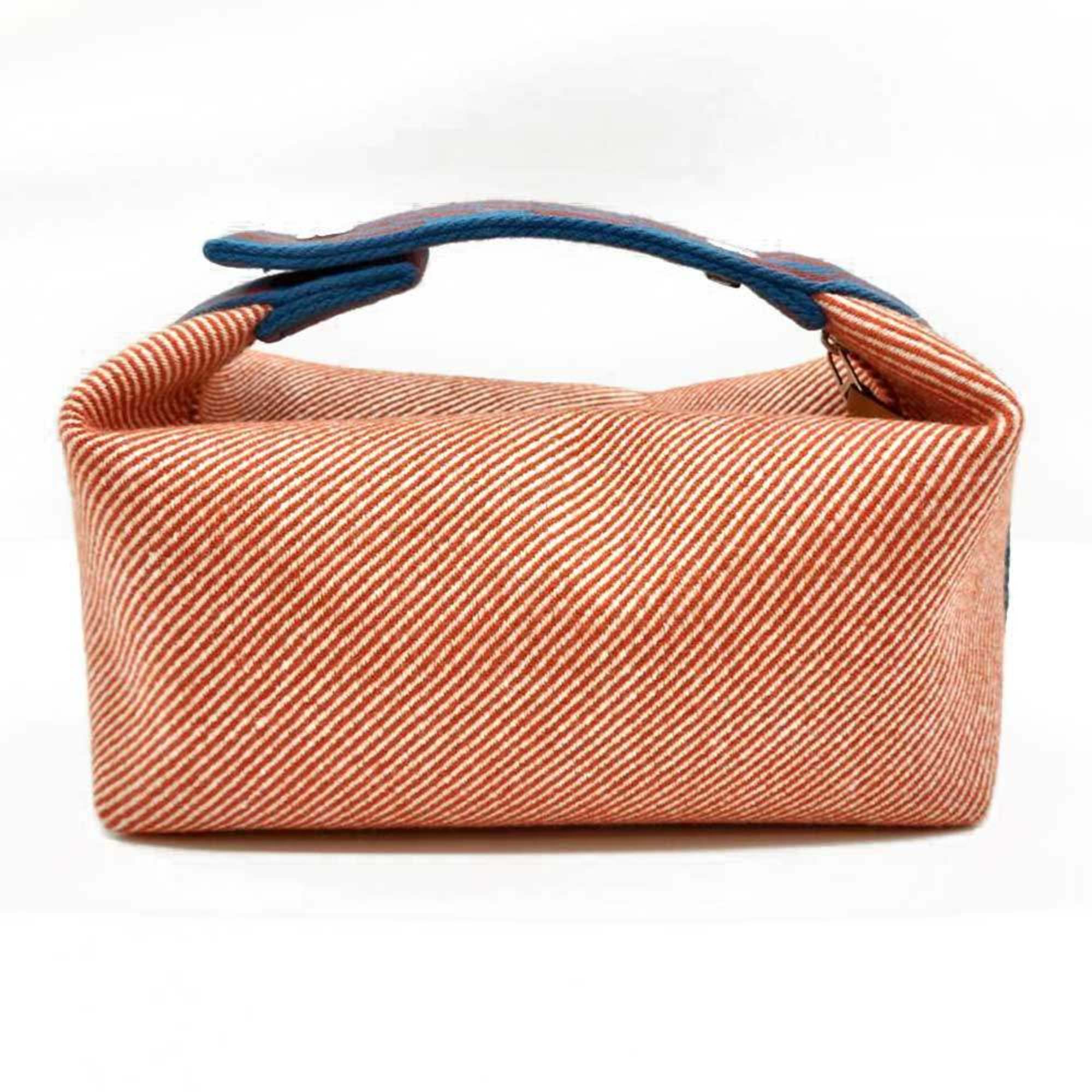 Hermès Brid A Black PM Handbag Pouch Sub Bag Orange x Red Blue Canvas HERMES — Like New