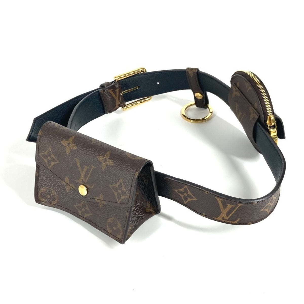 LOUIS VUITTON M0236Y Monogram Santur Daily Multi-Pocket Bag Pouch Belt Body Waist Canvas Men Women Brown — Like New