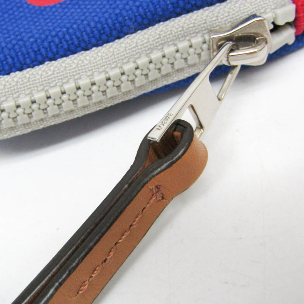 Loewe Eye Loewe Nature 101.50AC41 Men,Women Canvas Pouch Blue,Gray,Red Color — Like New