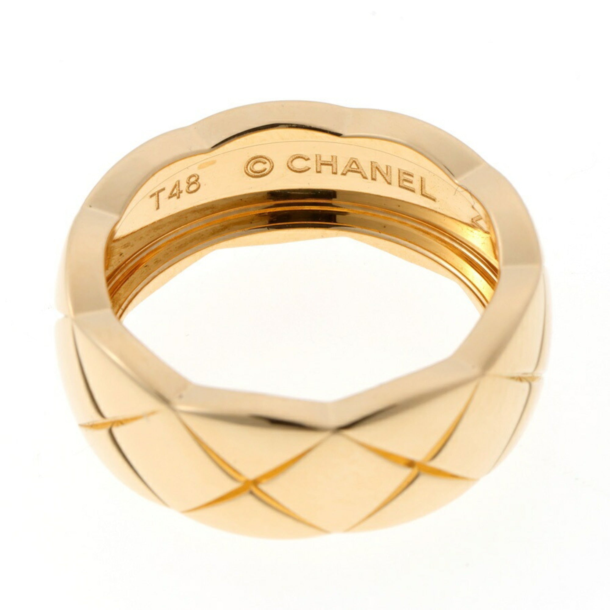 Chanel Coco Crush Collection Ring, Medium Model J10571, Au750 18KYG Yellow Gold, Size #8 — Like New