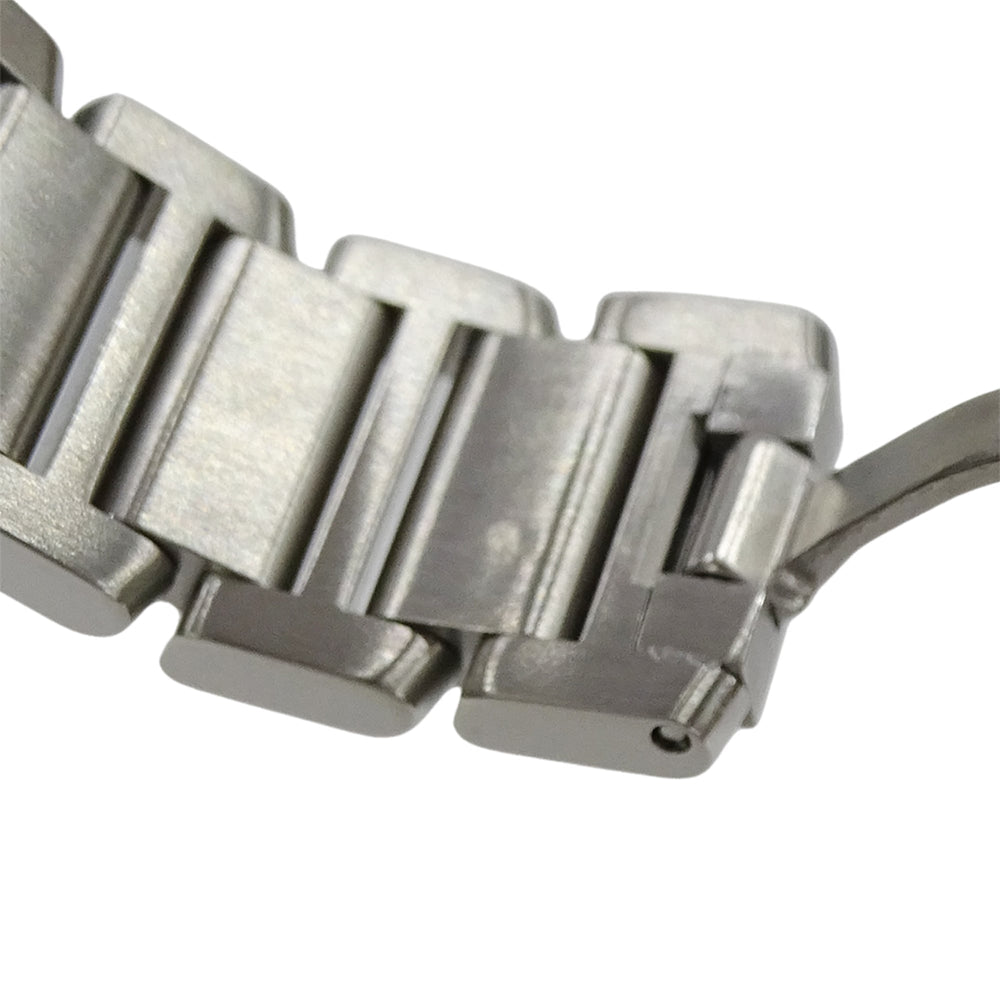 Cartier women's watch, Tank Française SM, 2006 Christmas limited edition, quartz movement, stainless steel (SS), W51031Q3, silver and pink — Good