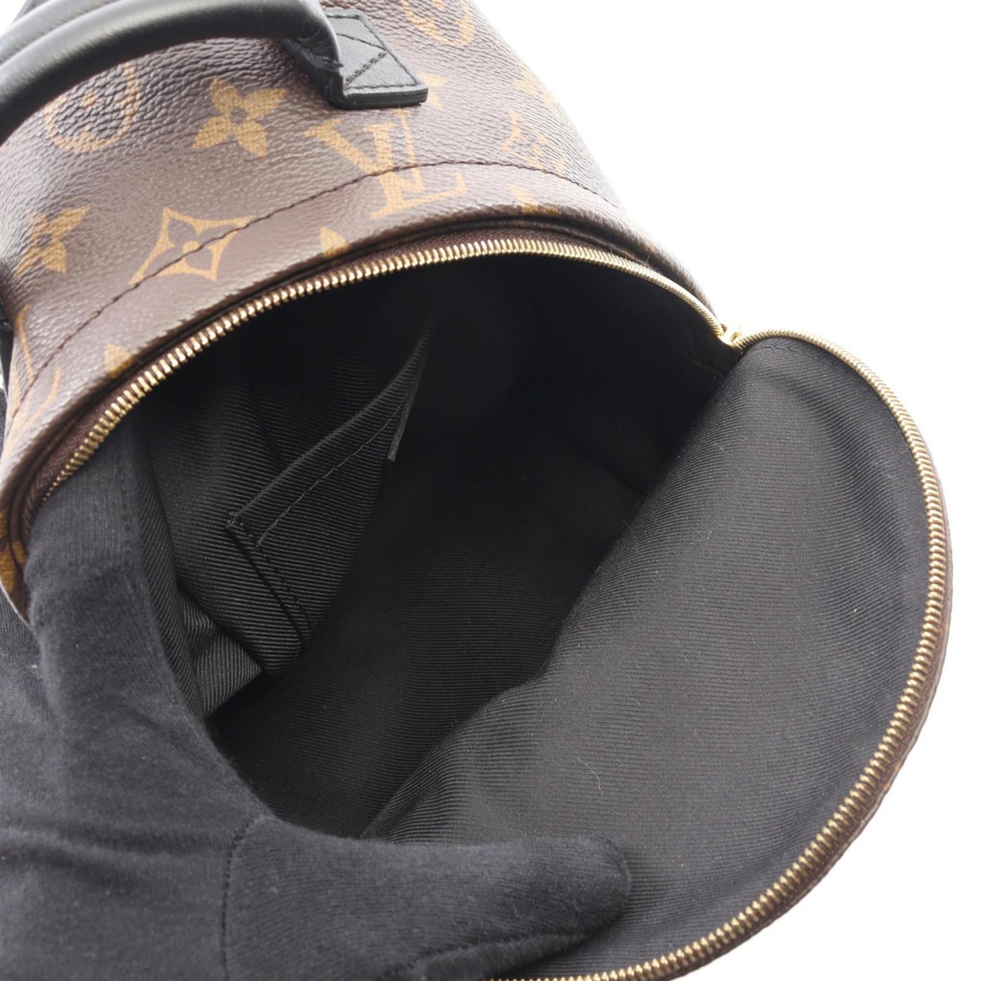 Louis Vuitton Palm Springs Mini Backpack, M44873, Coated Canvas and Leather Monogram, Women's, Brown Black