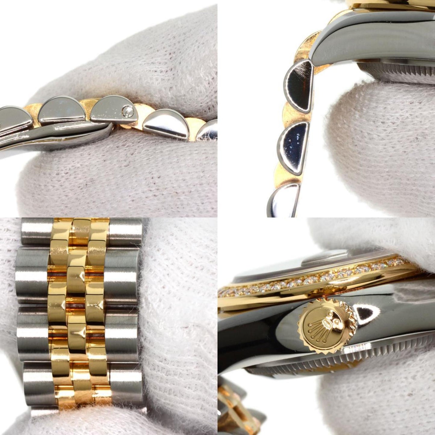 Rolex 179383G Datejust 10P Bezel Diamond Meteorite Watch K18 Yellow Gold SSxK18YG Ladies