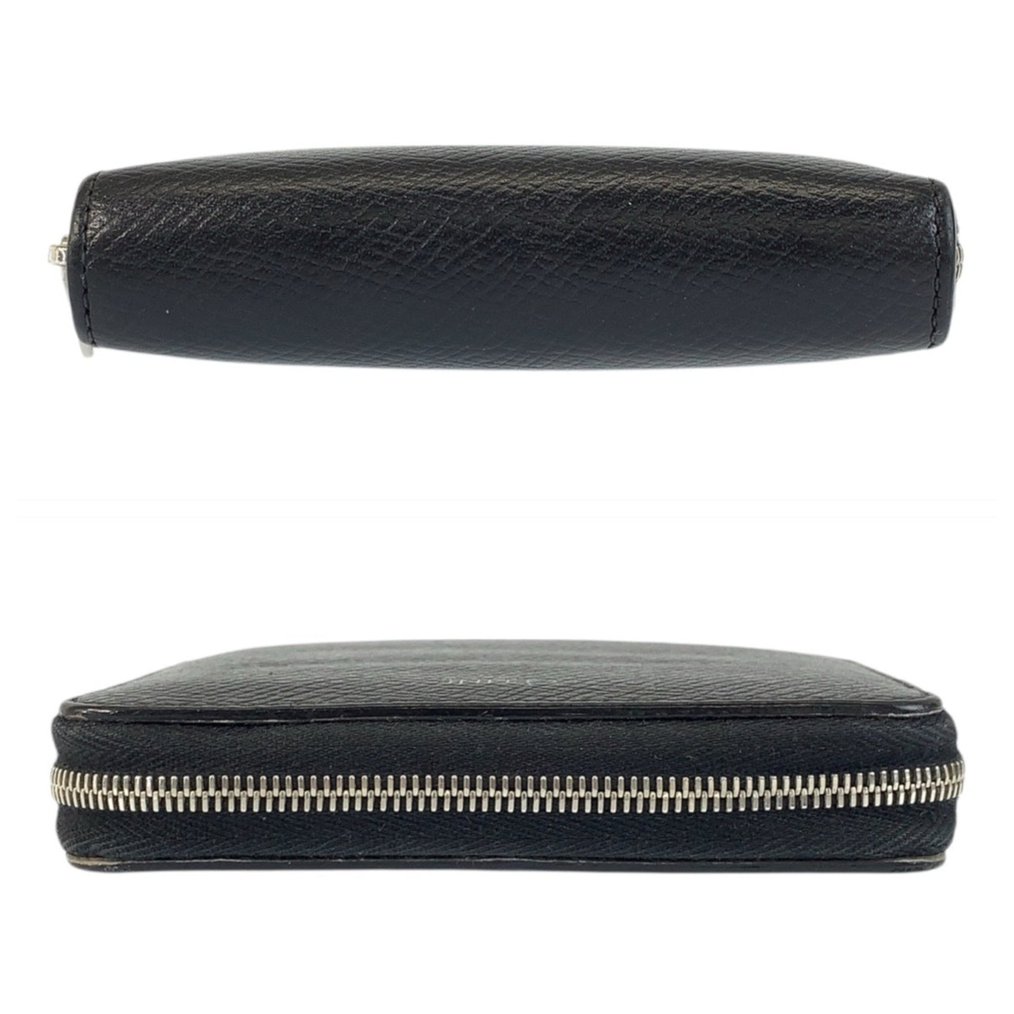 CELINE Black Leather Wallet with Silver Hardware, Men's