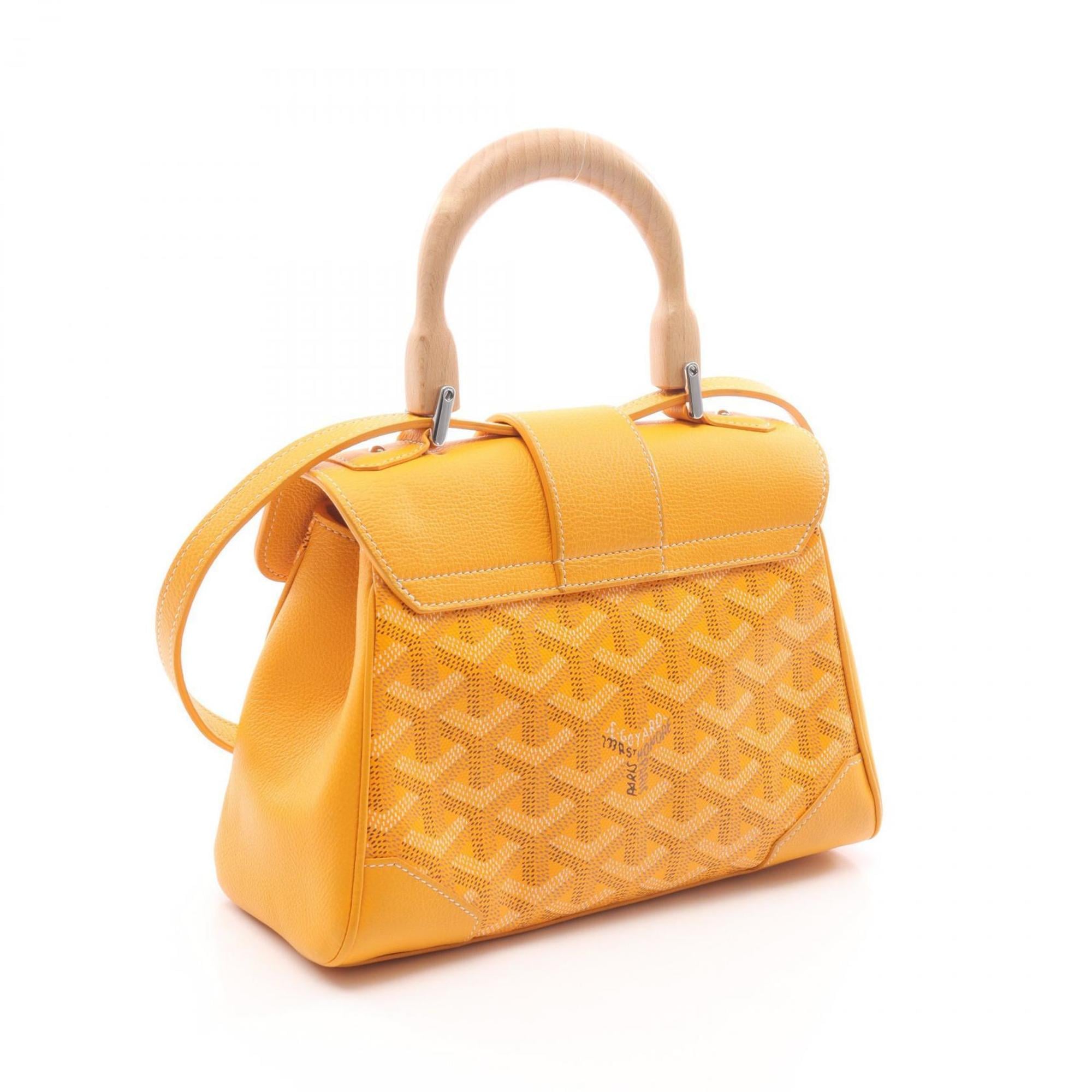 Goyard Saigon Mini Handbag, Coated Canvas and Leather, Women's, Yellow Multicolor, SAIGONMINTY08CL08P