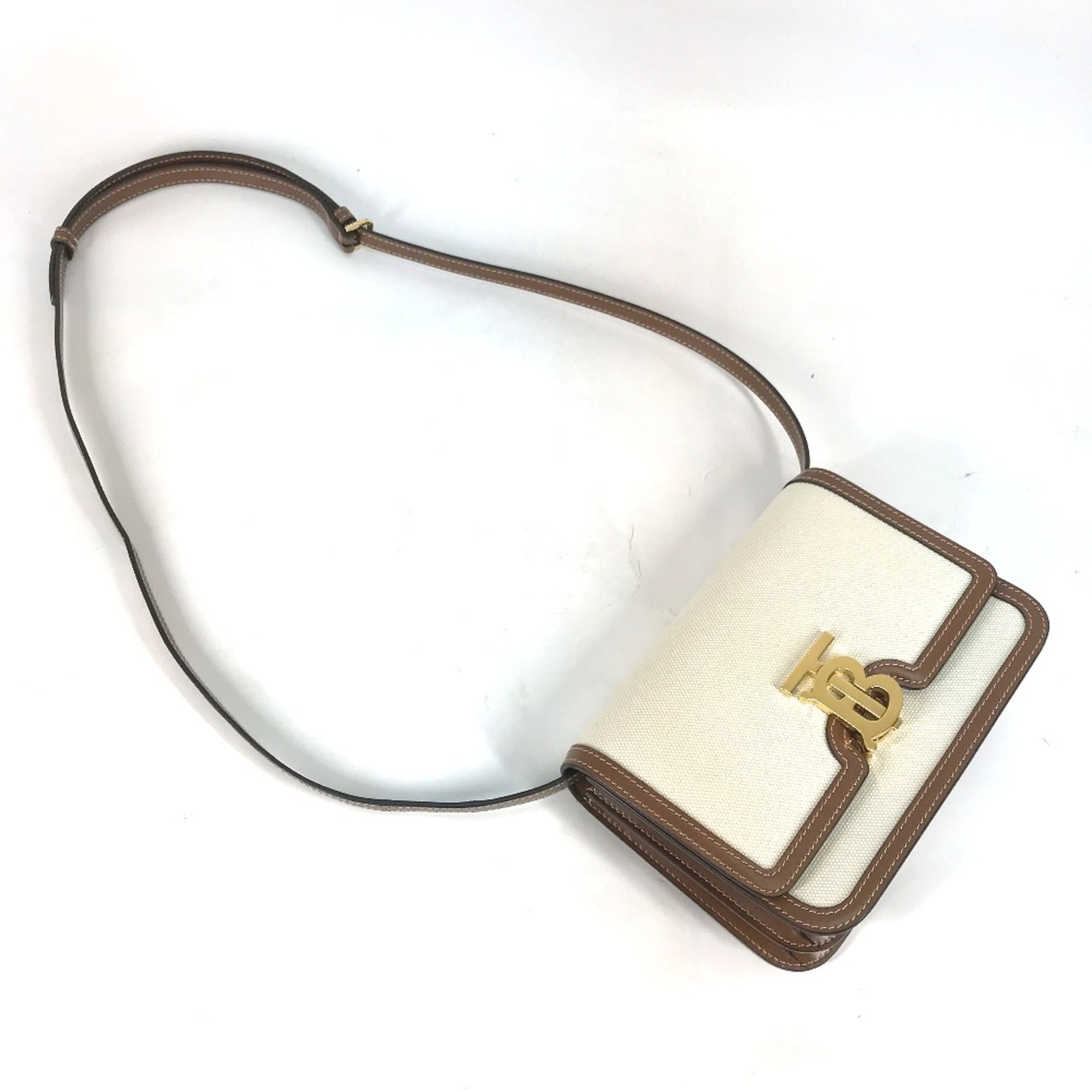 Burberry 8039365 Bag 2WAY bag Clutch bag Crossbody Shoulder Bag Beige Brown — Like New