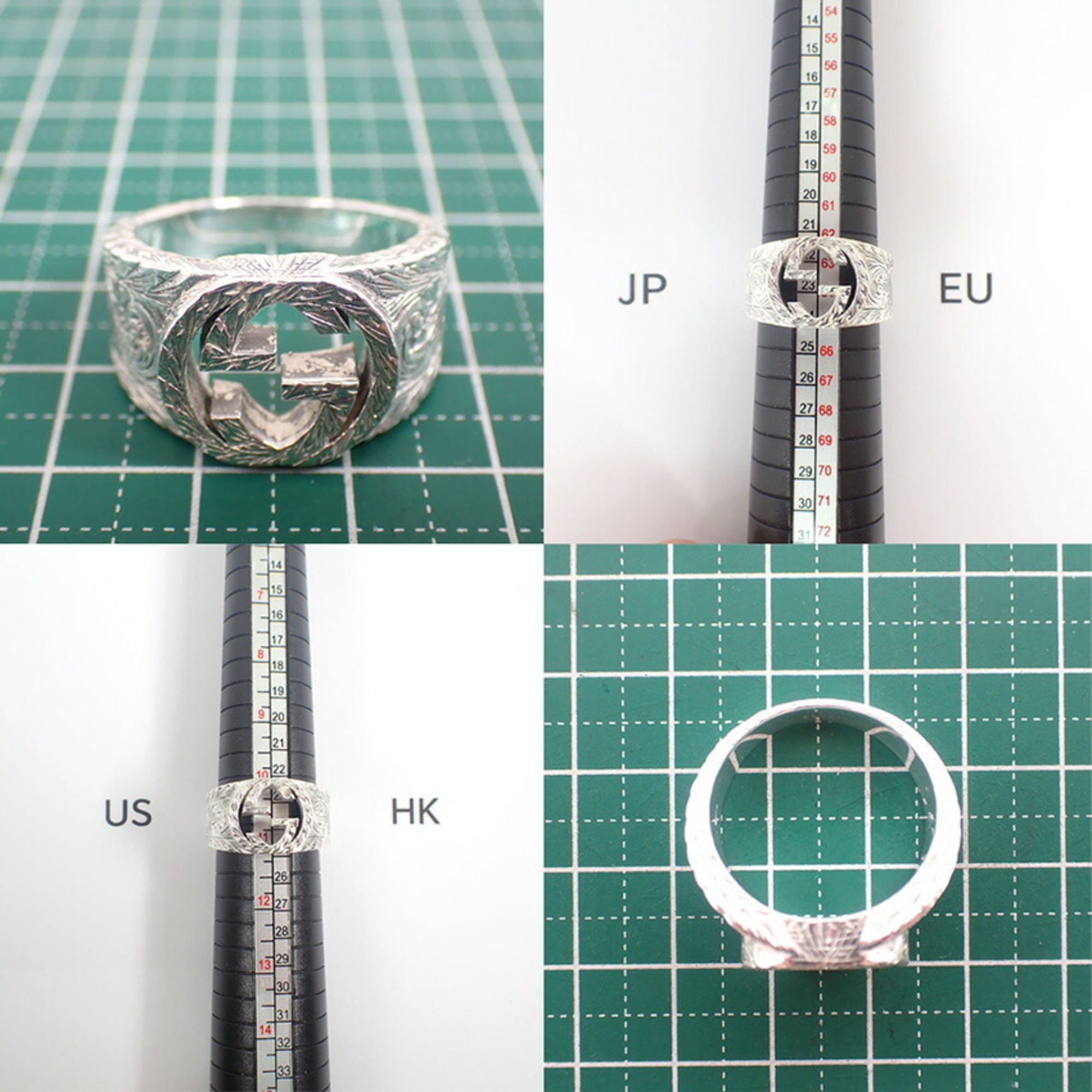 GUCCI Ag925 Arabesque G Ring, Size 23 — Like New