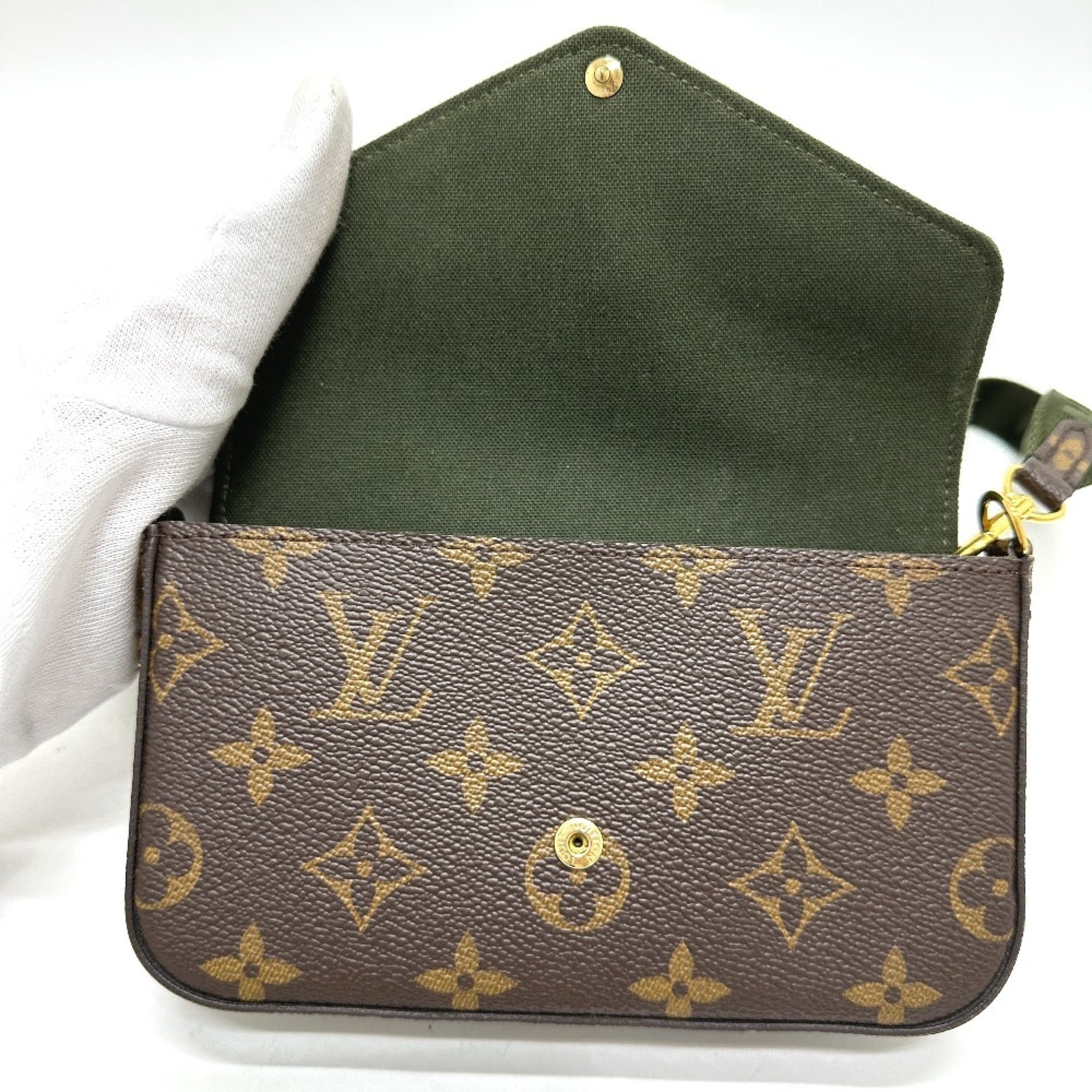 LOUIS VUITTON M80091 Monogram Multi Pochette Felicie Shoulder Bag in Canvas, Brown, Like New — Like New